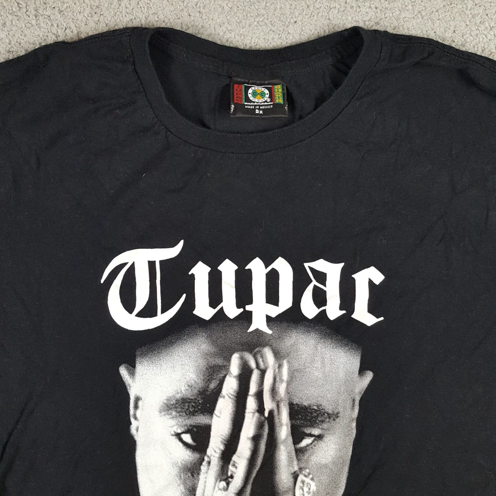 Vintage VINTAGE Cross Colours Tupac Shakur Cropped Rap Tee Size 2X Black Short Sleeve T Shirt Top Size XXL / US 16-18 / IT 52-54 - 2 Thumbnail