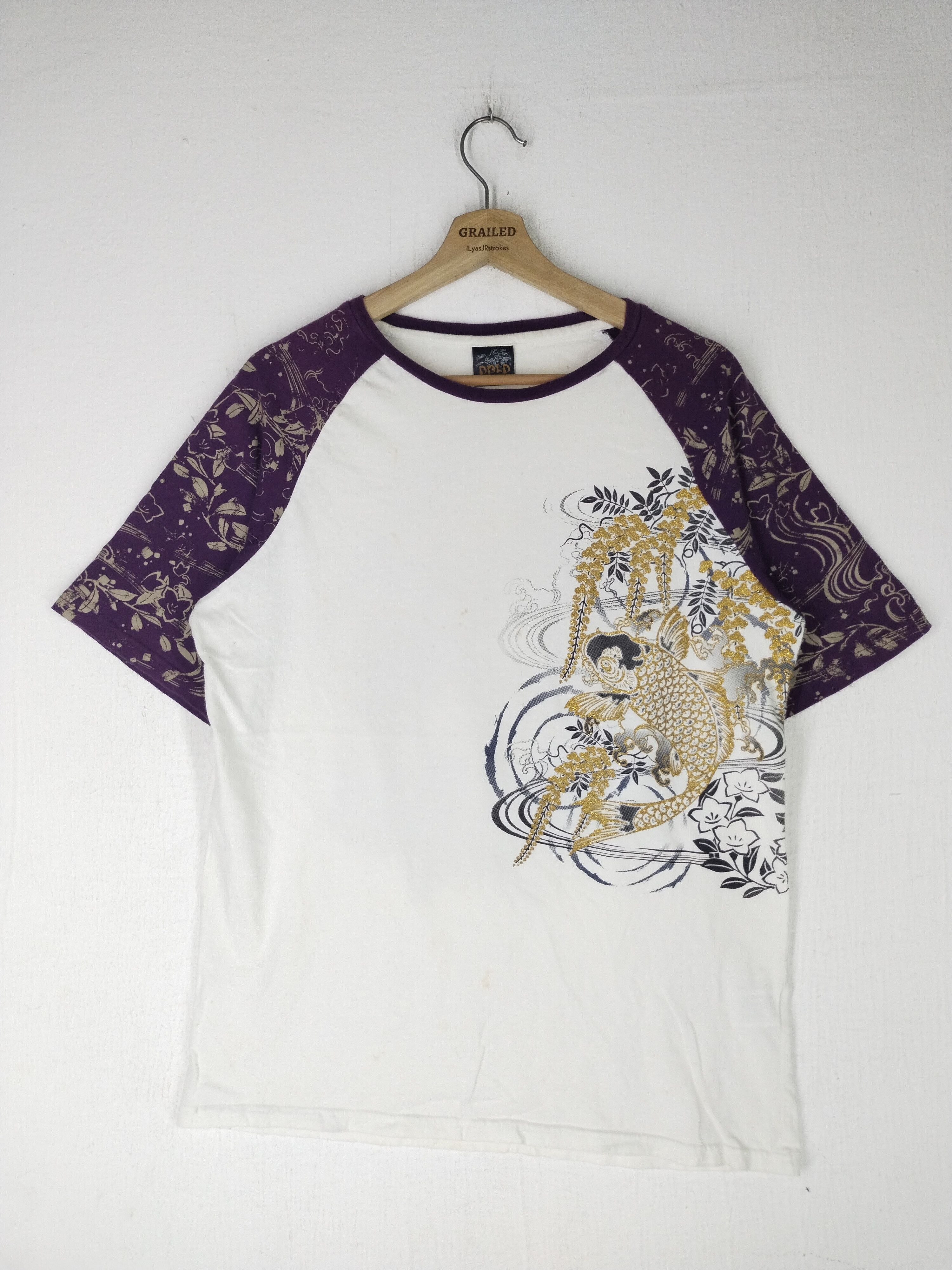 Bullet Noise Vintage Fish Koi Tradisional Design Japanese Sukajan Tee Size US M / EU 48-50 / 2 - 2 Thumbnail