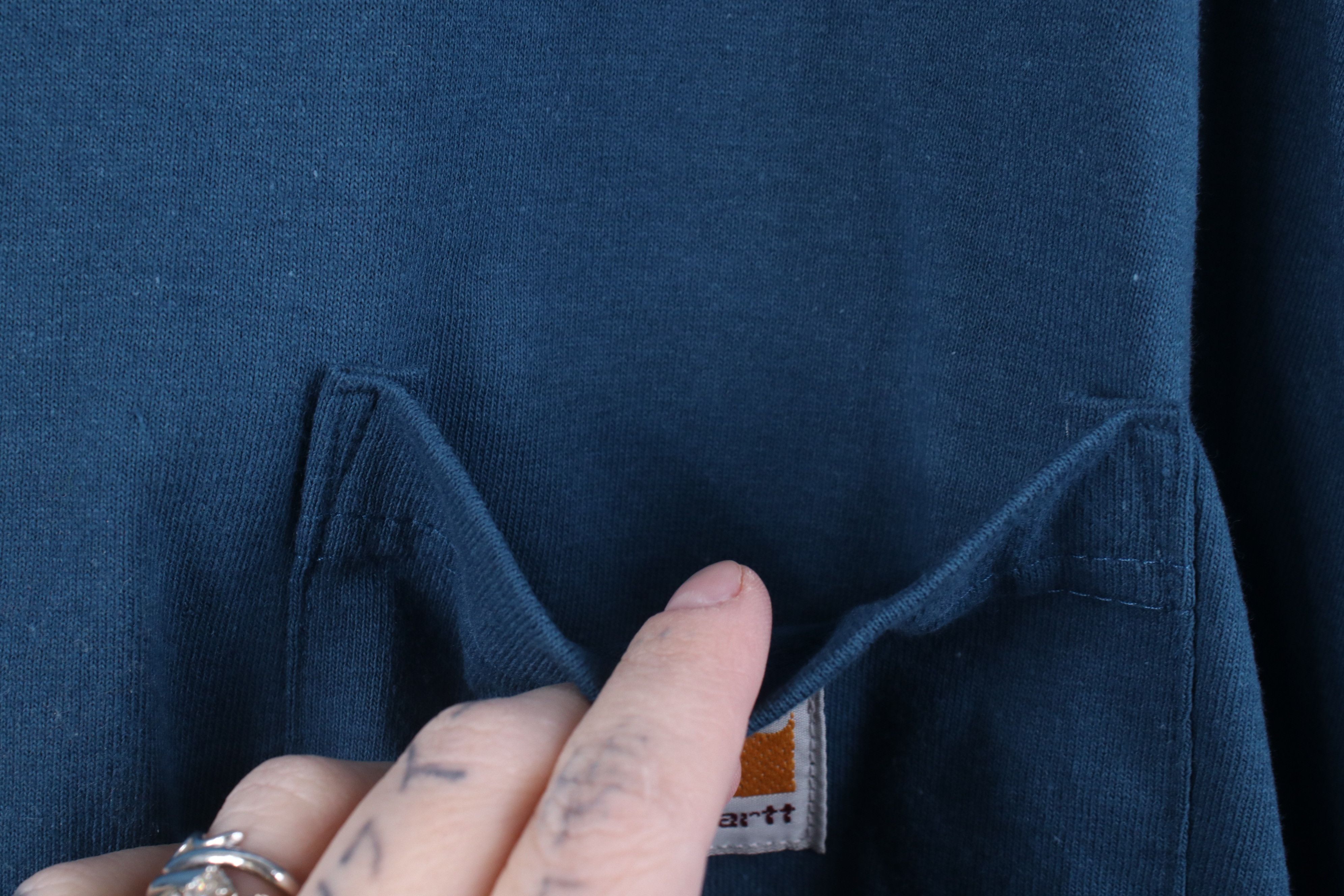 Carhartt Vintage Y2K Carhartt Heavyweight Cotton Pocket T-Shirt Blue Size US XXL / EU 58 / 5 - 5 Thumbnail