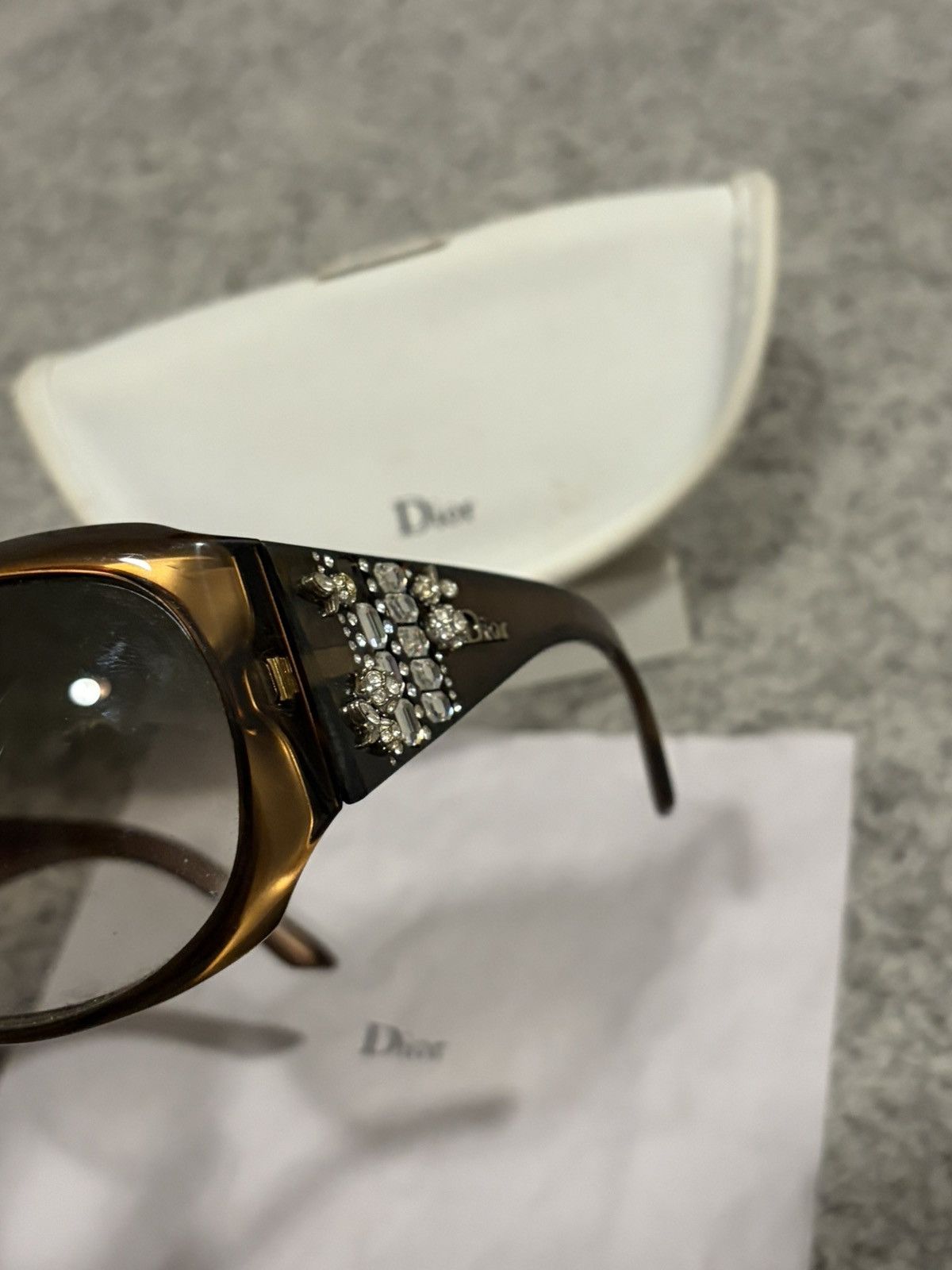 Dior Christian Dior 605JS Brown crystal swarovski Sunglasses Size ONE SIZE - 8 Thumbnail