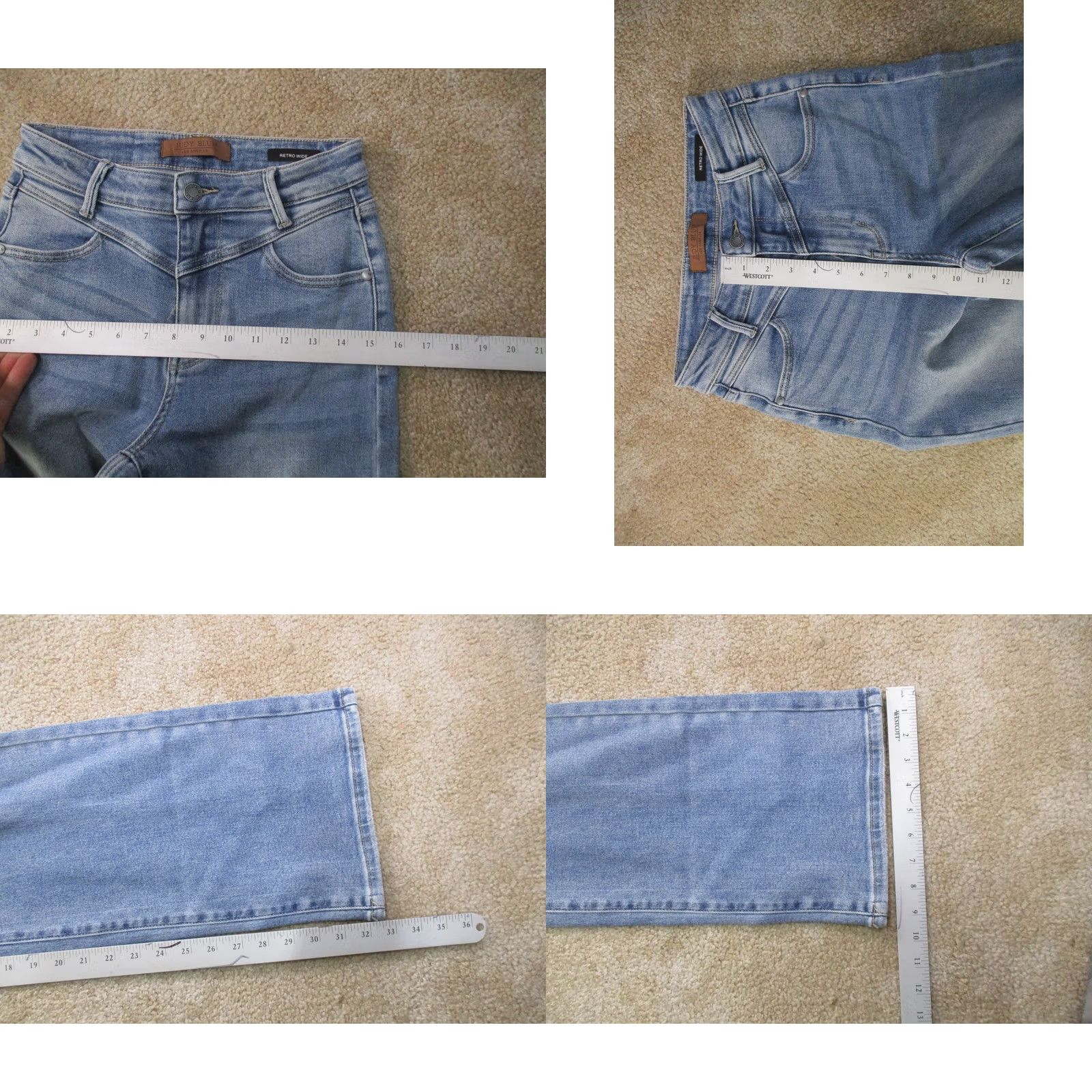 Vintage Judy Blue Jeans Women Wide-Leg 1/25 Blue Denim High Rise Stretch 33in Inseam 5-Pocket Size 25" / US 0 / IT 36 - 8 Thumbnail