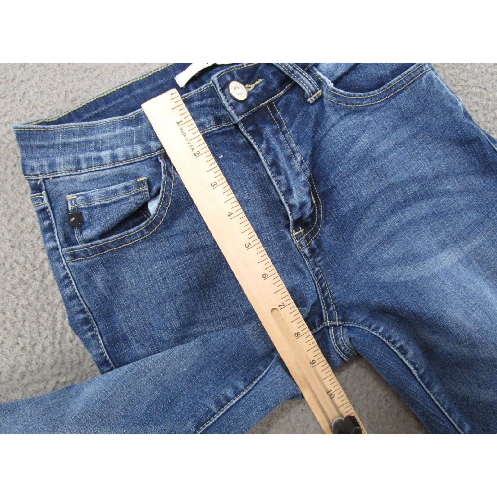 Vintage Kancan Womens Blue Stretch Denim Skinny Jeans Size 3/25 Medium Wash Mid Size 26" / US 2 / IT 38 - 7 Thumbnail