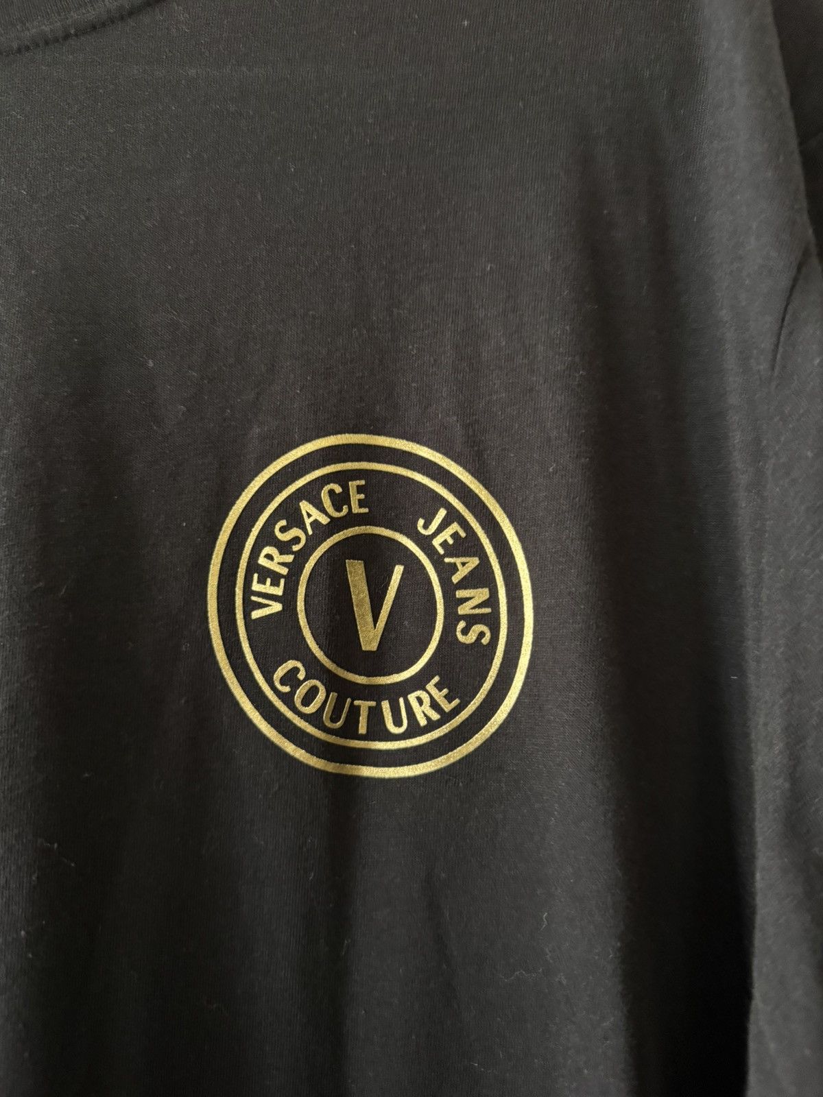 Versace Jeans Couture Versace Black Tee with Gold Logo Size US XXL / EU 58 / 5 - 2 Thumbnail