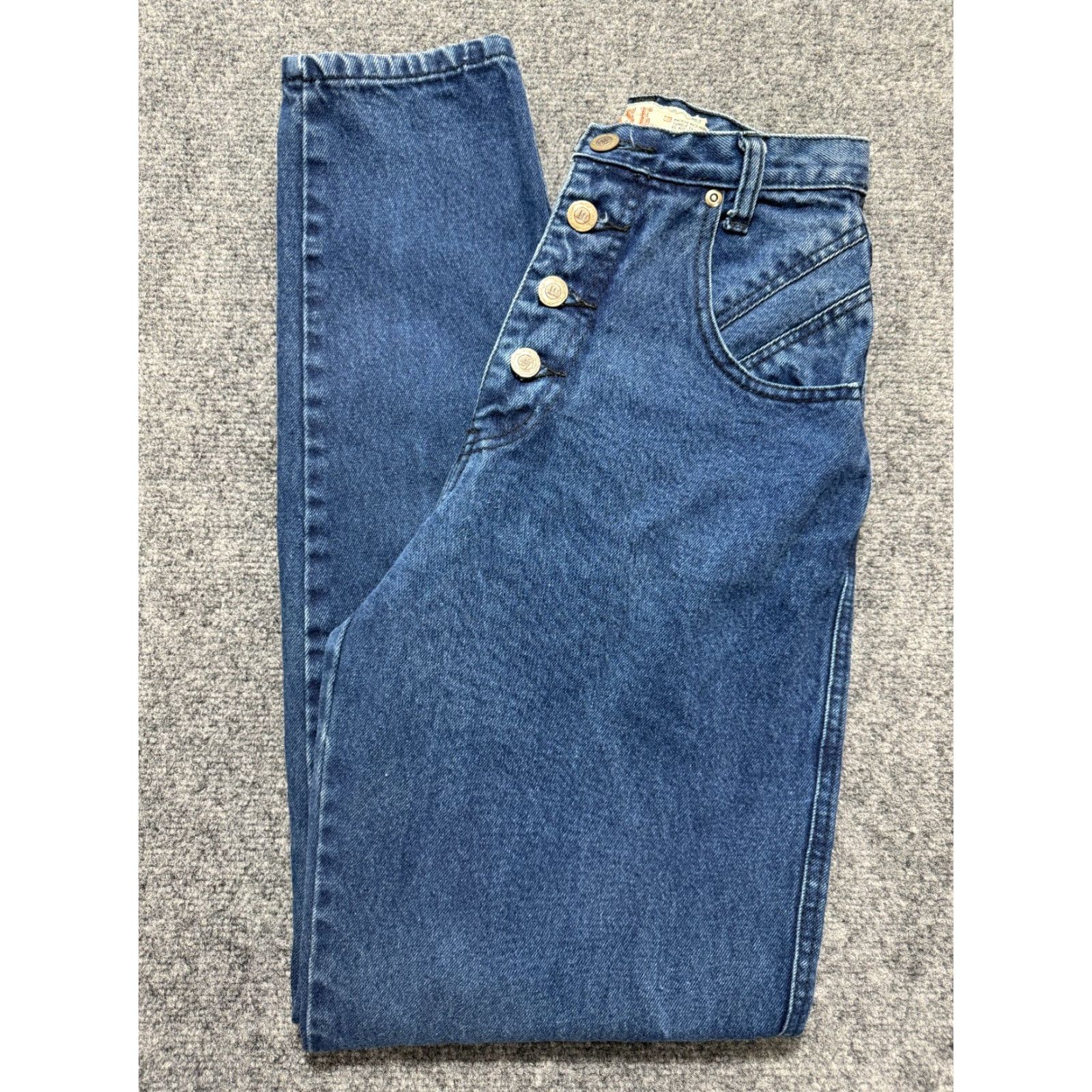 Vintage VINTAGE High Waisted American Sportswear Exchange Jeans Size 5 Women Blue Denim Cotton Hip Rise Tapered A.E.S. Juniors Jeans Mens? Size 27" / US 4 / IT 40 - 2 Thumbnail