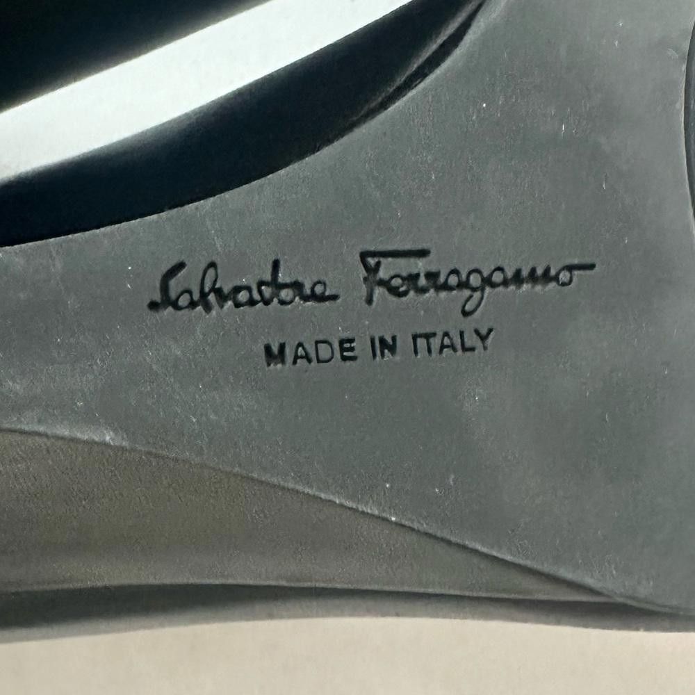 Salvatore Ferragamo Salvatore Ferragamo Fondente Black Wedge Pumps Leather 8.5 Size US 8.5 / IT 38.5 - 12 Thumbnail