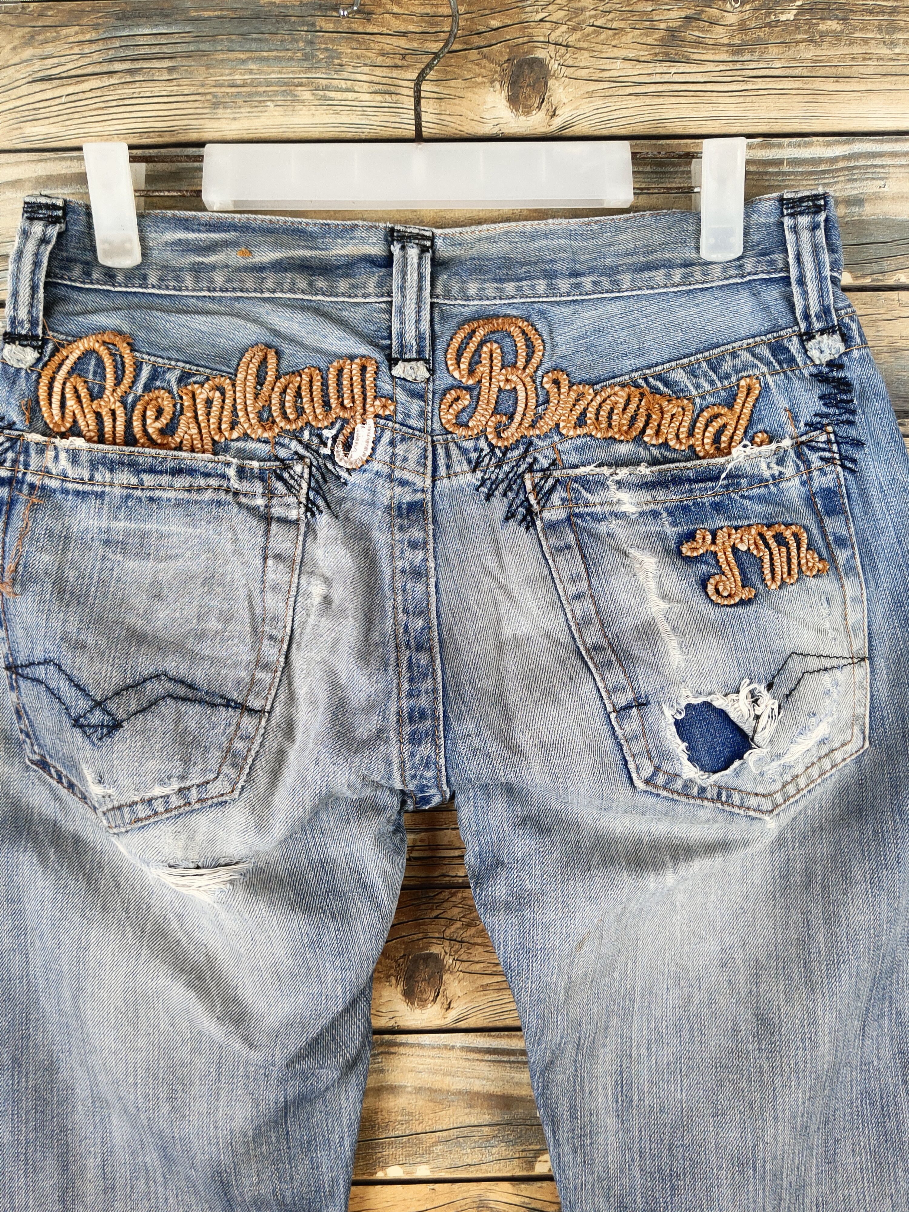 Replay DL Replay Blue Distressed Ripped Jeans #46-101 Size US 30 / EU 46 - 9 Thumbnail