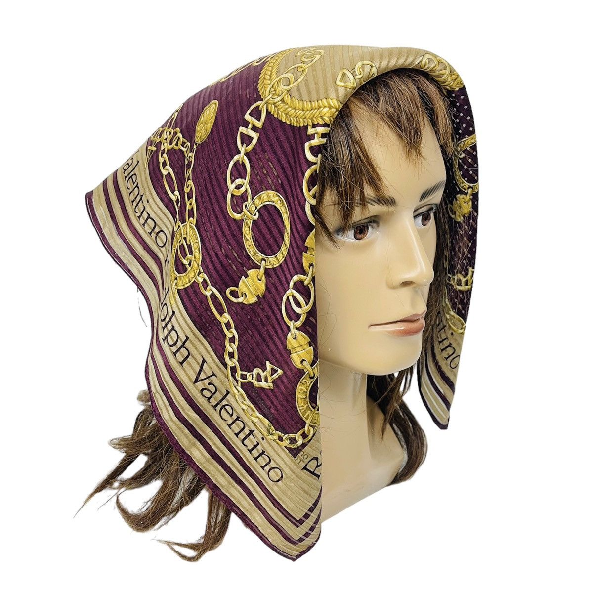 image of Rudolph Valentino Bandana Handkerchief Neckerchief Scarf in Brown, Women's