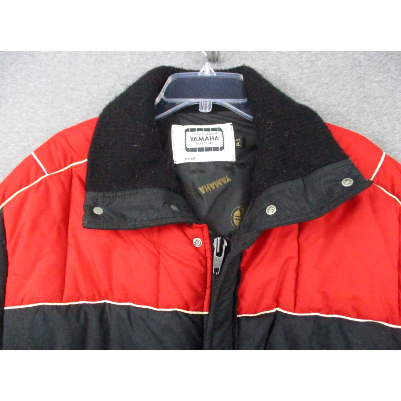 Vintage VINTAGE Yamaha Racing Jacket XL Adult Puffer Black Red USA 80s Geometric Pockets Men USA Jacket Size US XL / EU 56 / 4 - 4 Thumbnail