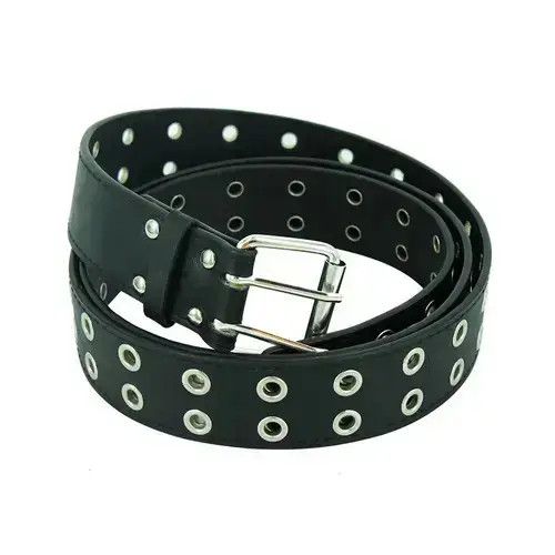 Other Y2K Double Eyelet Leather Belt Unisex Size ONE SIZE - 4 Thumbnail
