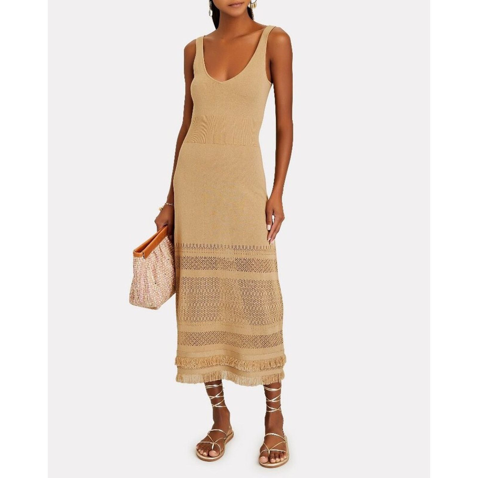 INTERMIX INTERMIX Celia Sleeveless Knit Maxi Dress Womens size M Tan Size M / US 6-8 / IT 42-44 - 2 Thumbnail