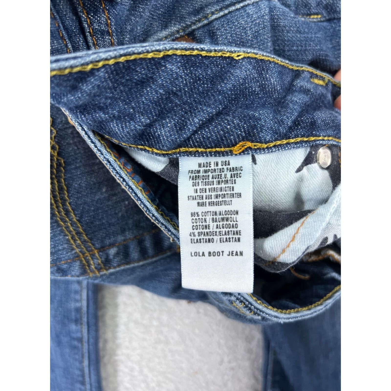 Lucky Brand VINTAGE Lucky Brand Jeans Women 12 Blue Denim Bootcut Cotton Blend 5-Pocket Logo Lola USA Mens Women Girls Size 34" / US 12 / IT 48 - 4 Thumbnail