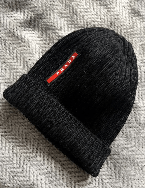 Prada Pradaa Linea Rossa Ribbed-knit Wool Beanie Size ONE SIZE - 1 Thumbnail