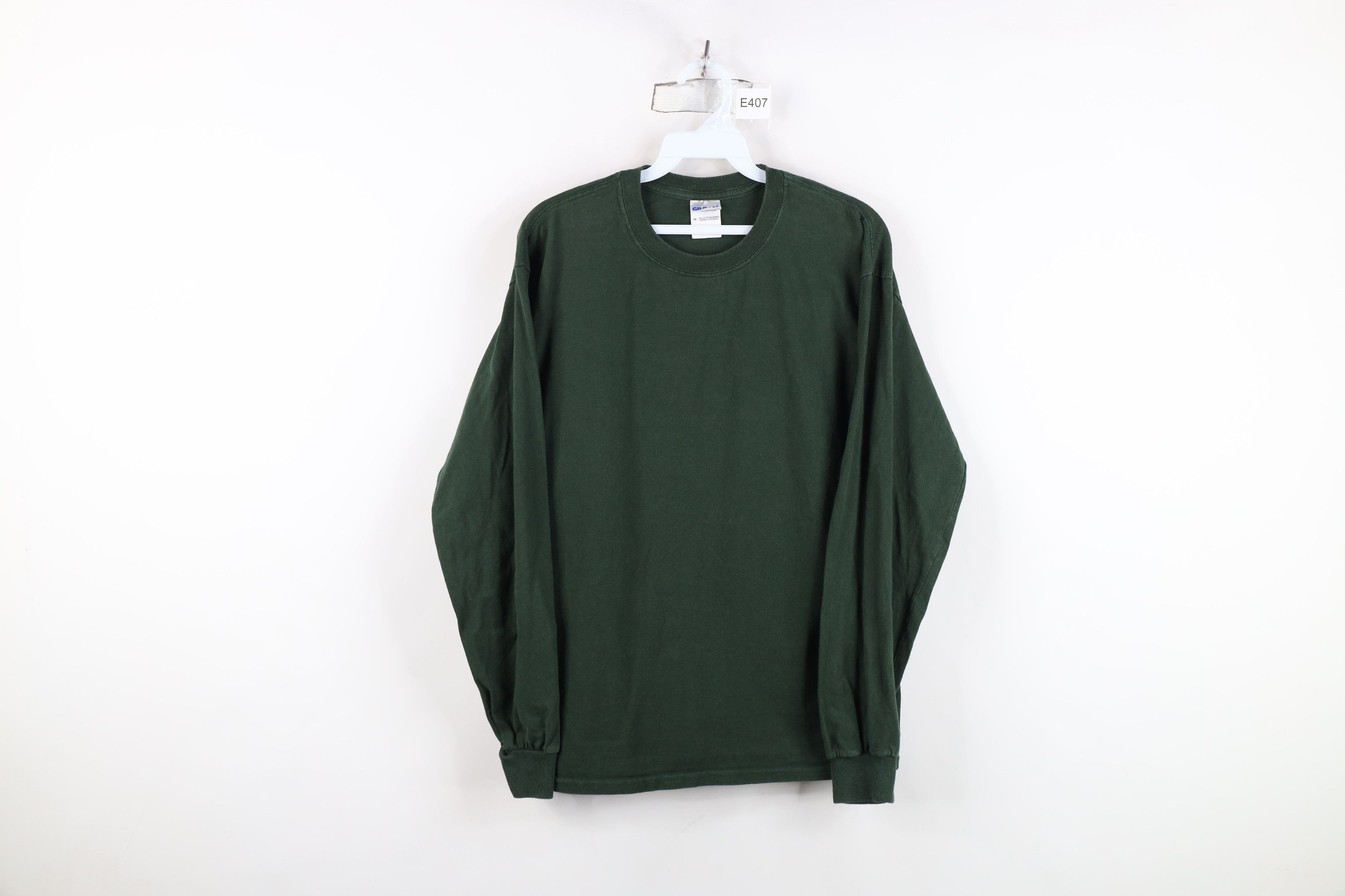 Vintage Vintage 90s Y2K Streetwear Blank Cotton Long Sleeve T-Shirt Size US M / EU 48-50 / 2 - 1 Thumbnail