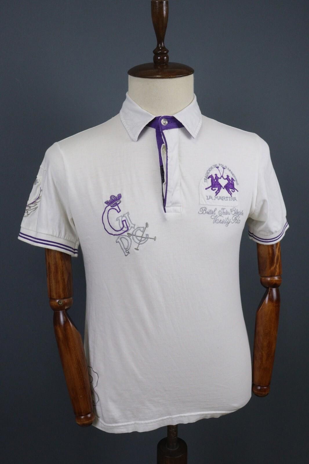 La Martina La Martina White #3 Big Logo Short Sleeve Polo Shirt Size M Size US M / EU 48-50 / 2 - 8 Thumbnail
