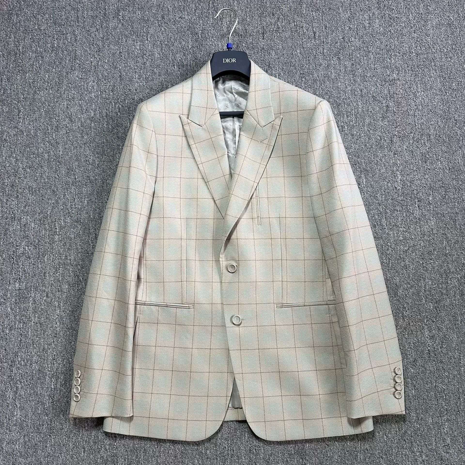 Dior Dior Man 23FW Beige Plaid Wool Blazer Size US M / EU 48-50 / 2 - 1 Thumbnail