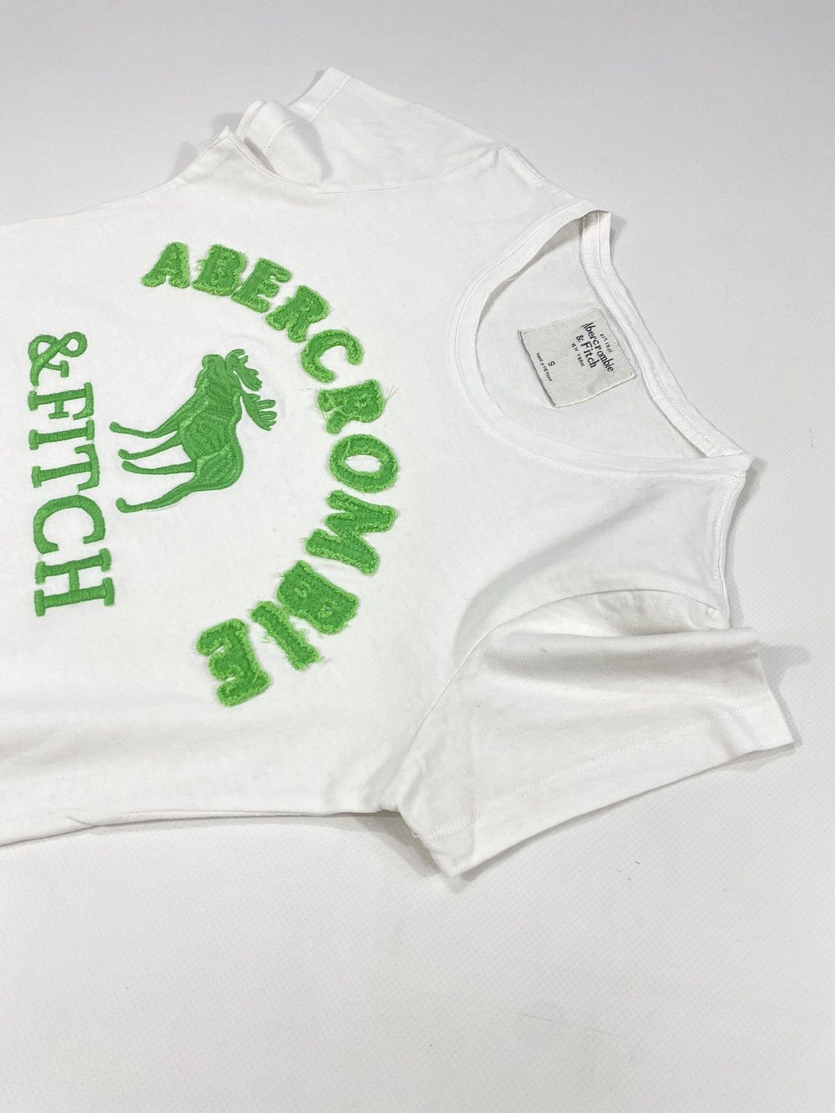 Abercrombie & Fitch 🔥LASTDROP🔥 Y2K Cute Abercrombie Fitch White Green T-shirt Size S / US 4 / IT 40 - 7 Thumbnail