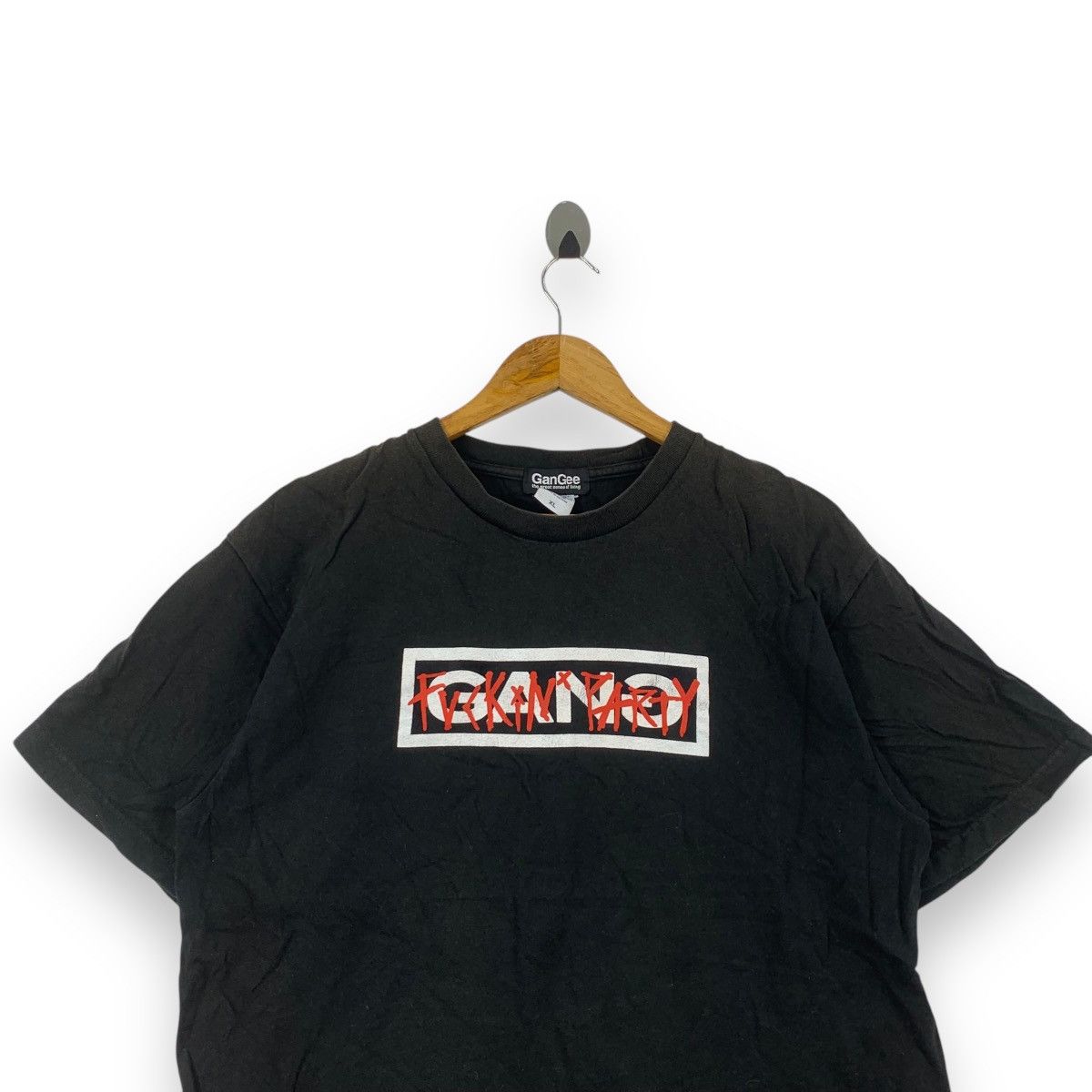 Vintage GANGEE FU**KIN PARTY Box Logo Great Sense Japan Tee Shirt Size US XL / EU 56 / 4 - 2 Thumbnail