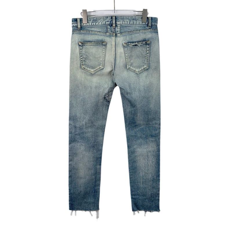 Saint Laurent Paris Saint Laurent Blue worn-out ripped cotton casual denim pant Size US 30 / EU 46 - 2 Thumbnail