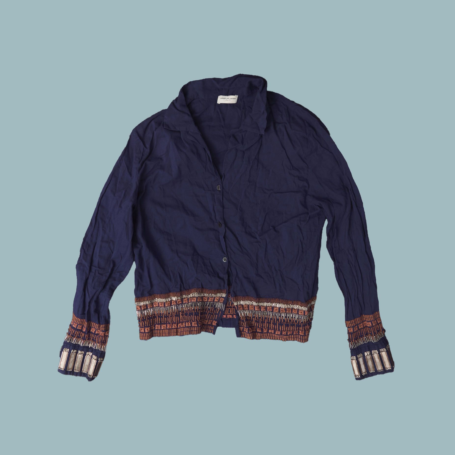 Dries Van Noten DRIES VAN NOTEN Embellished Cotton Shirt Made in India Size M / US 6-8 / IT 42-44 - 1 Thumbnail