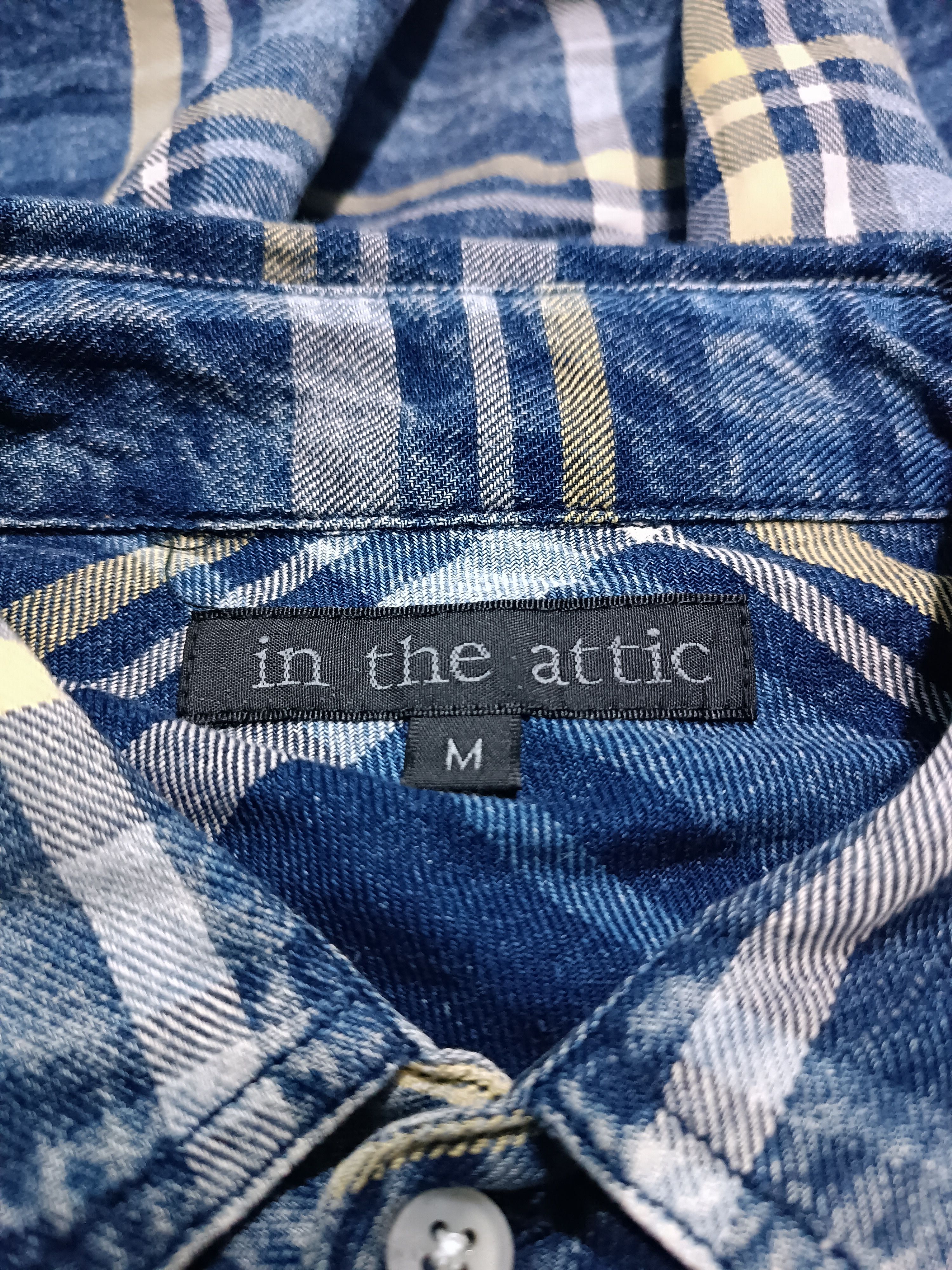 In The Attic × Japanese Brand In The Attic Distressed Dry Indigo Denim Shirt Size US M / EU 48-50 / 2 - 7 Thumbnail