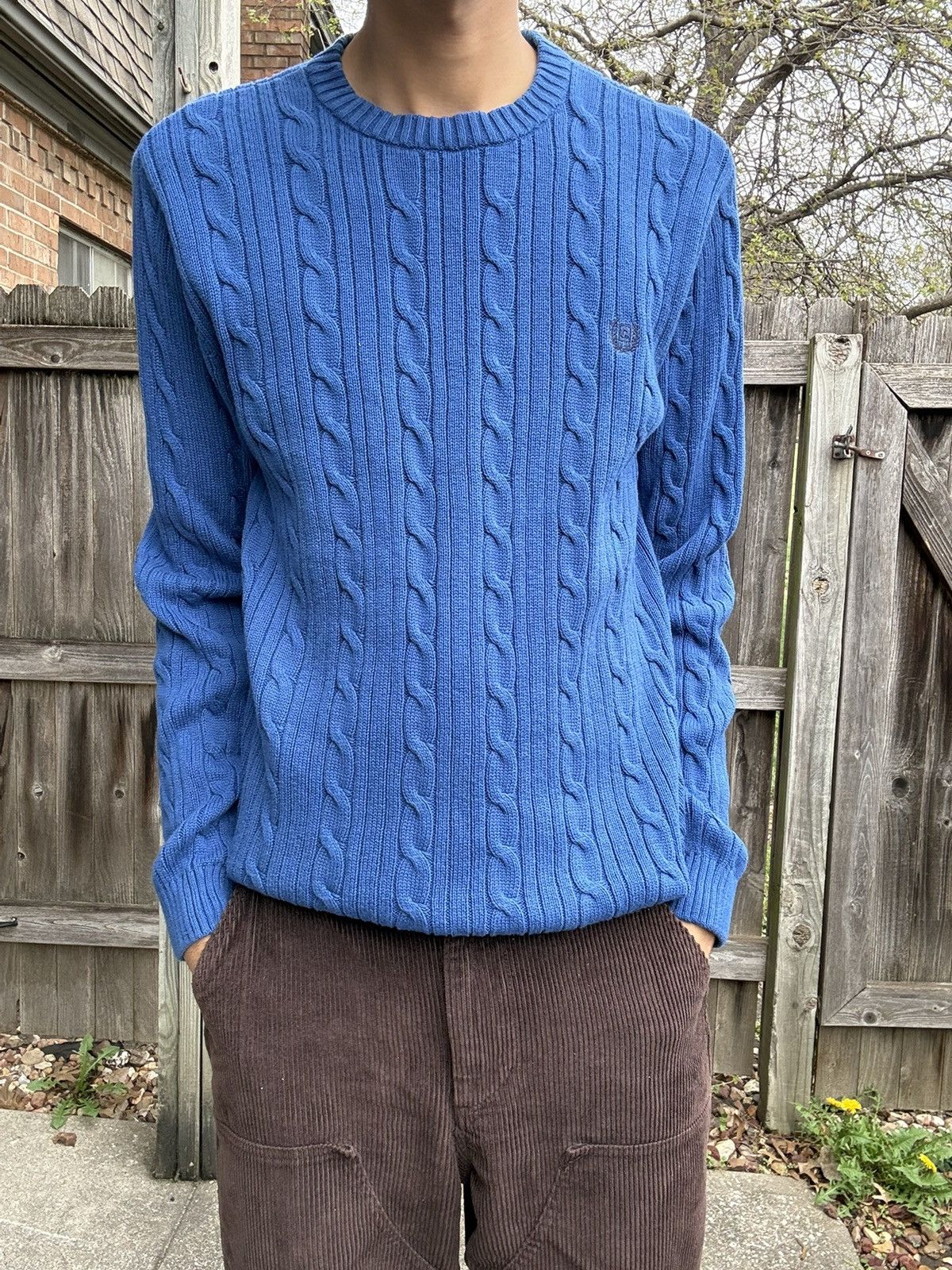 Chaps Chaps Pacific Royal Cable-Knit Cotton Crewneck Sweater Size US S / EU 44-46 / 1 - 5 Thumbnail
