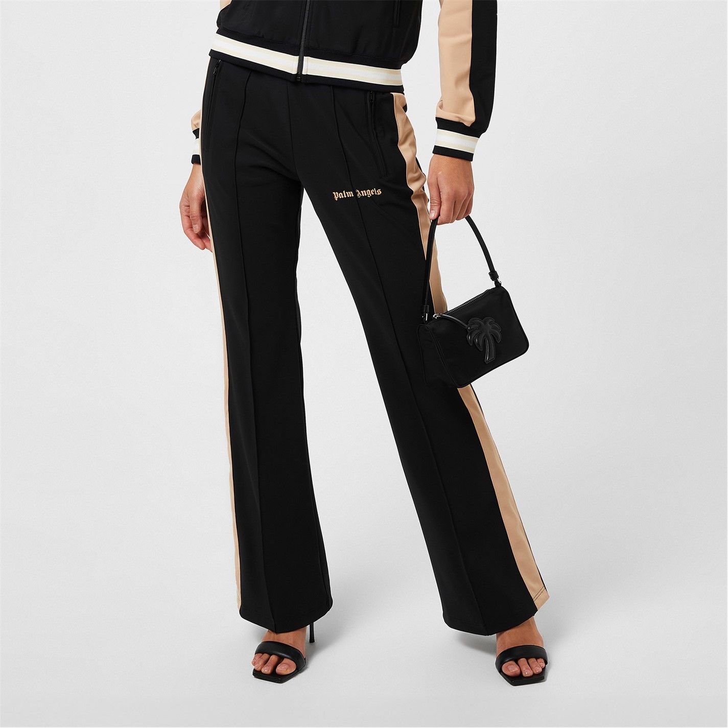 Palm Angels o1g2r1mq0325 Tracksuit Pant in Black & Beige Size 31" - 4 Thumbnail