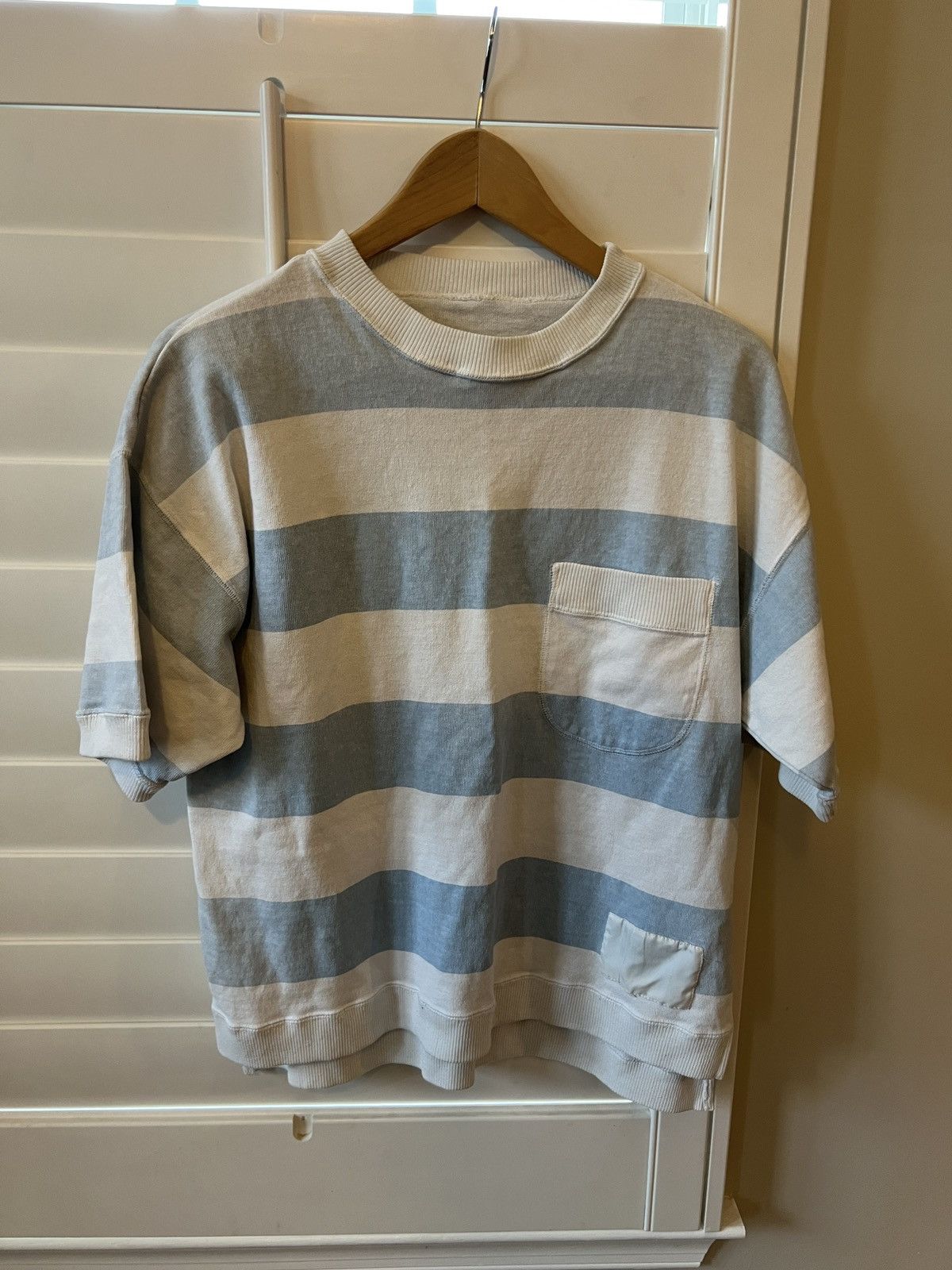 Vintage Vintage Boxy Striped Blue White Tee Front Pocket Size US L / EU 52-54 / 3 - 1 Thumbnail