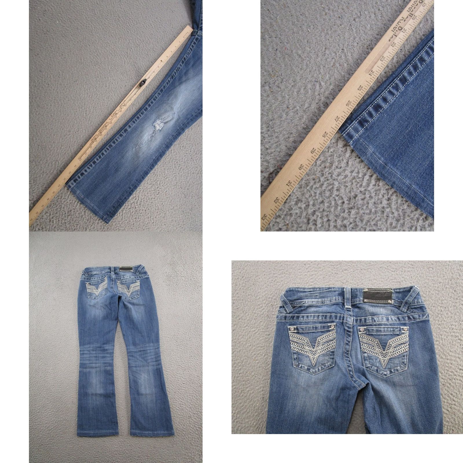 Vintage VIGOSS Womens Chelsea Slim Boot Blue Denim Jeans Size 2 Regular 5-Pocket Design Bootcut Womens Jeans Blue Size 26" / US 2 / IT 38 - 9 Thumbnail