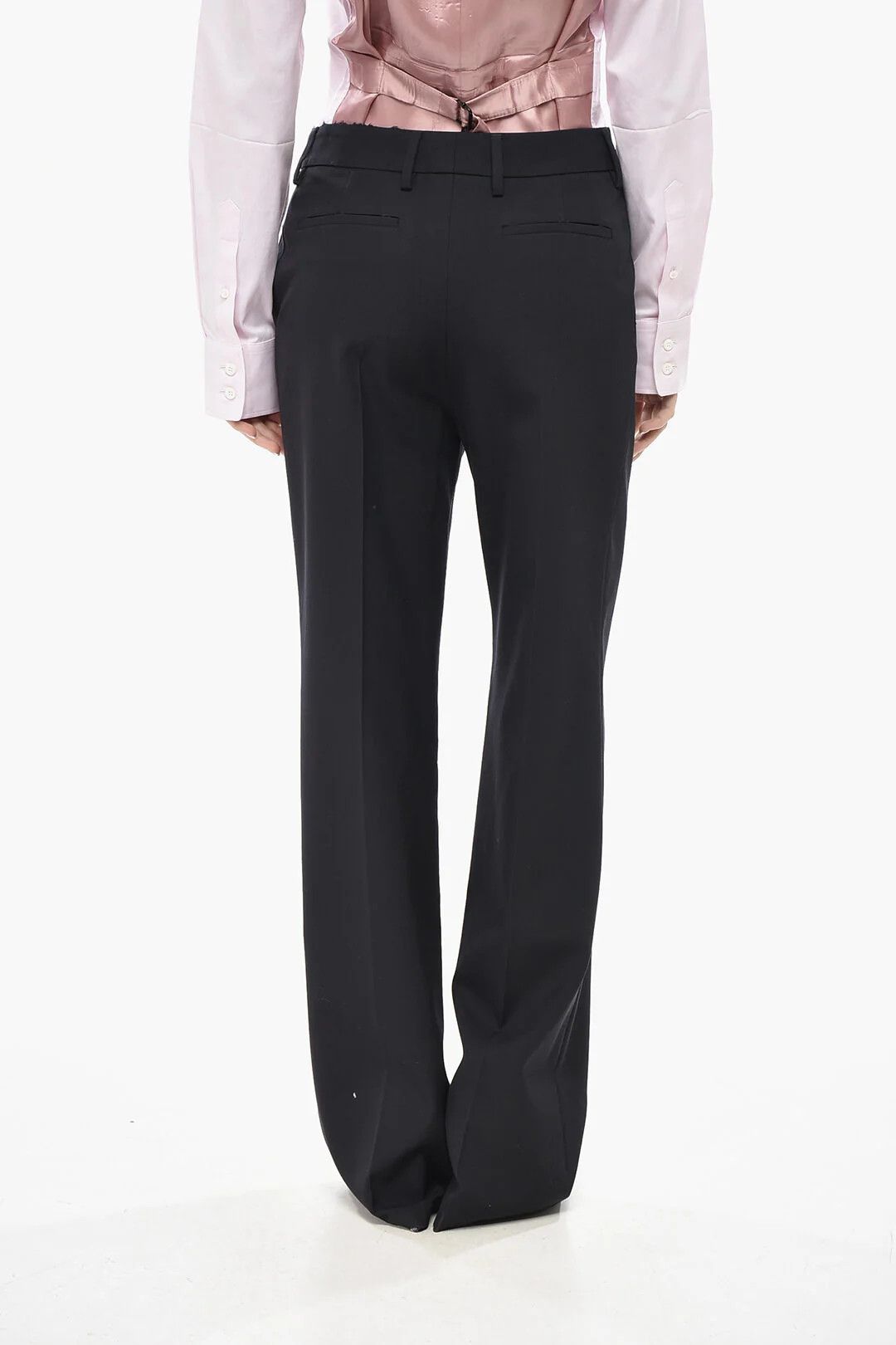 Prada og1mm0426 Asymmetric 1-Pleat Pant in Blue Size 27" / US 4 / IT 40 - 2 Thumbnail