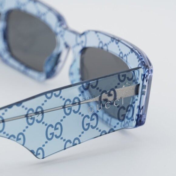 Gucci Gucci GG1426S 006 Sunglasses Light Blue with GG Pattern Size ONE SIZE - 5 Thumbnail