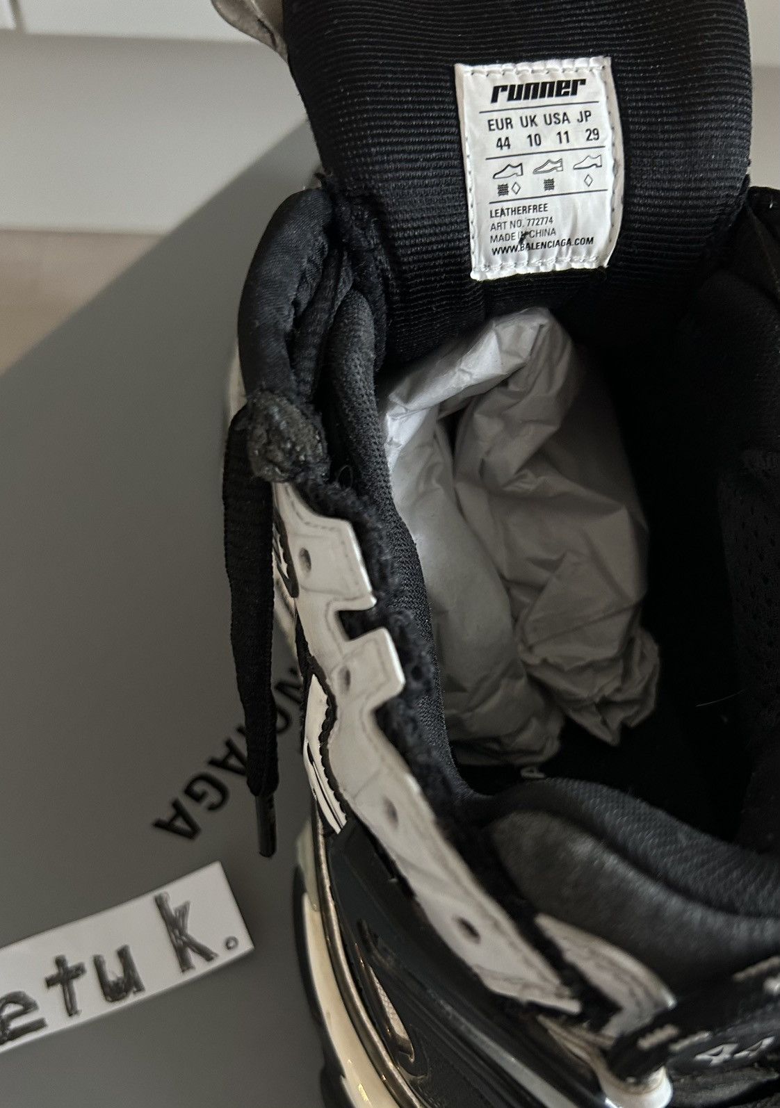 Balenciaga Balenciaga Runner Sneaker – White/Black Size US 11 / EU 44 - 9 Thumbnail