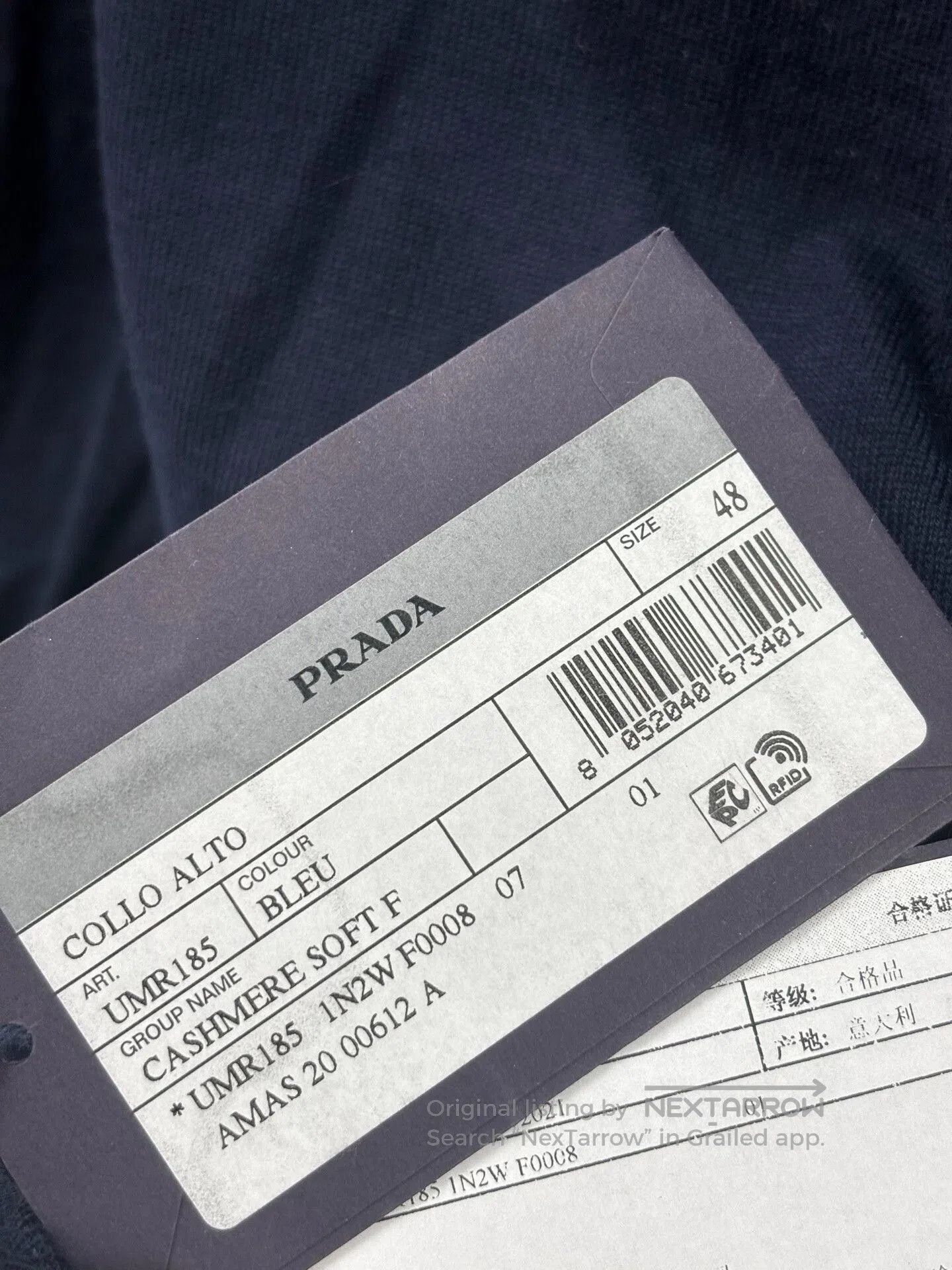 Prada prada men's turtleneck knit sweater in navy. Size US M / EU 48-50 / 2 - 6 Thumbnail