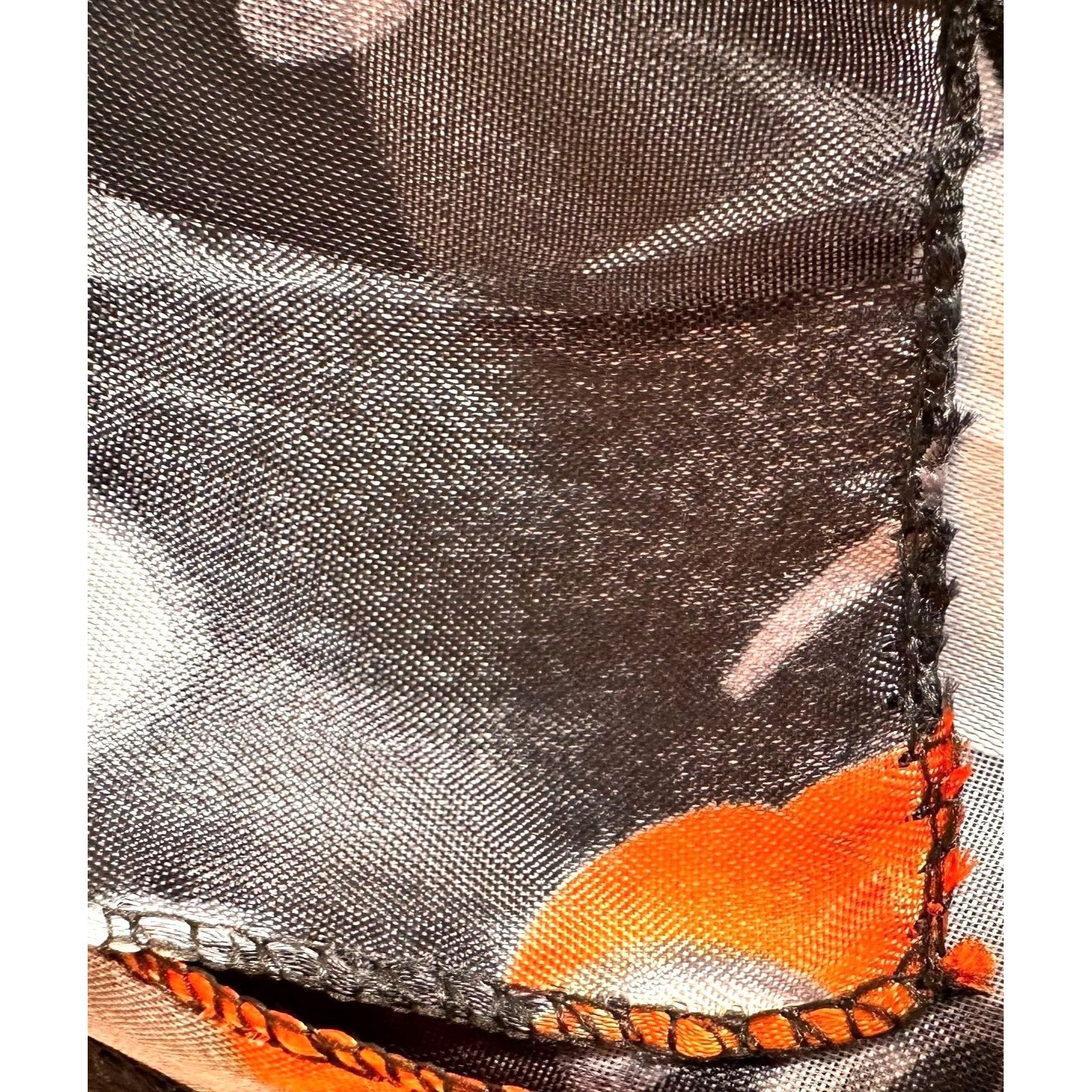 Vintage Halloween Scarf Black Gray Cats Ghosts Jack O Lantern Festiv Size ONE SIZE - 12 Thumbnail