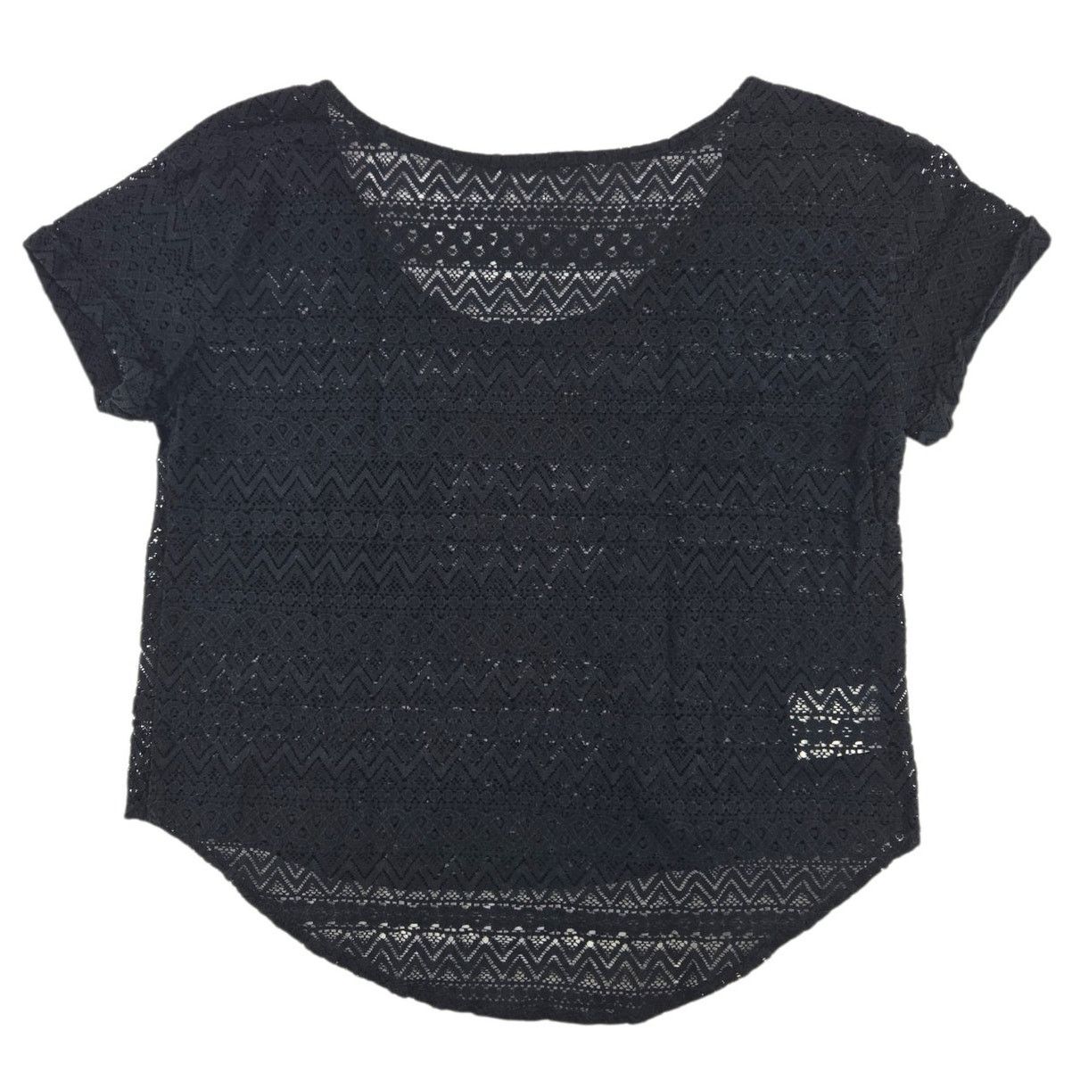 BCBGeneration BCBGeneration | Black Lace Short Sleeve Shirt | Size XXS Size XXS / US 00 / IT 34 - 5 Thumbnail