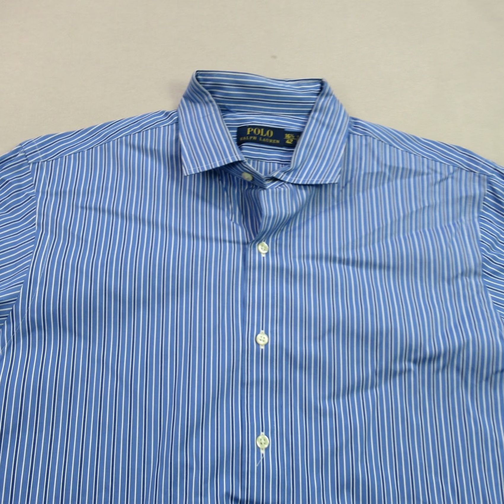 Polo Ralph Lauren Polo Ralph Lauren Shirt Mens Blue Long Sleeve Button Up 16.5 Large Casual Knitted 100% Cotton 4 Seasons Regular Fit Size US L / EU 52-54 / 3 - 3 Thumbnail
