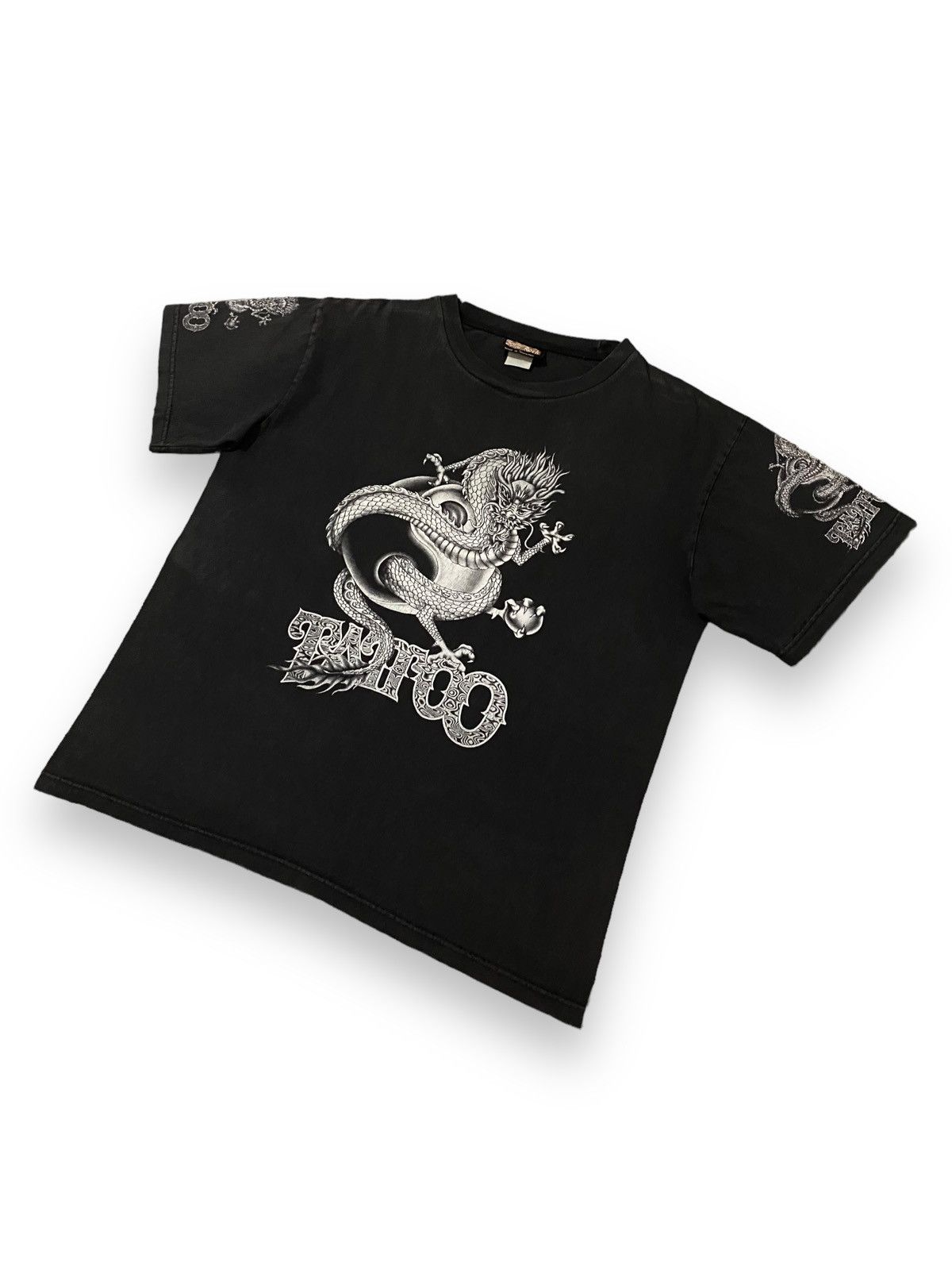 Beauty Beast × Vintage Vintage Bootleg Solid Rock Dragon Warrior Tattoo Tshirt Size US L / EU 52-54 / 3 - 2 Thumbnail
