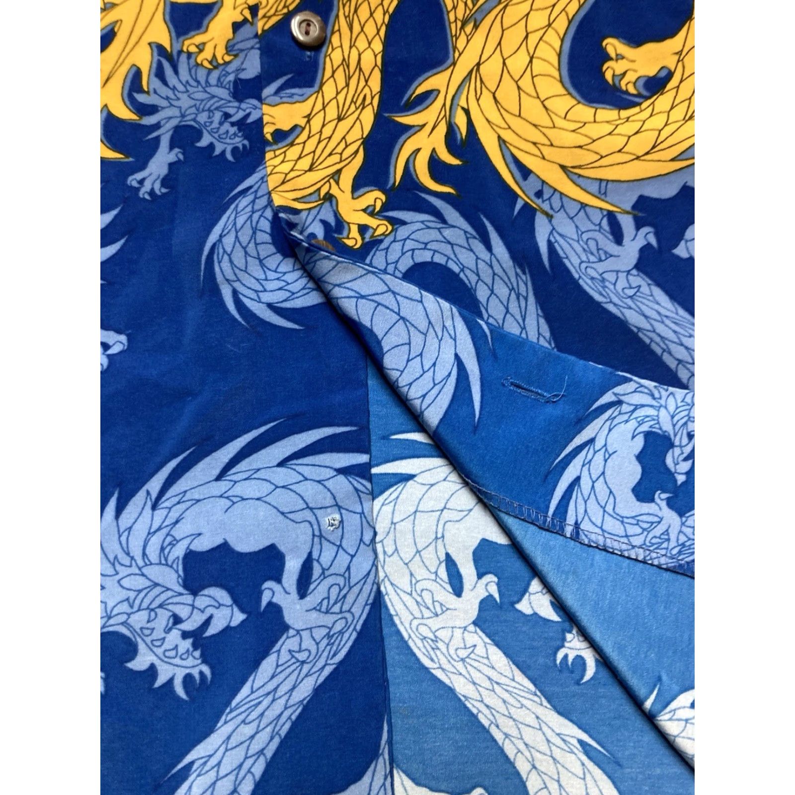Vintage VINTAGE Button-Up Shirt dragon all over print JNCO tribal ricky adult Small Blue Mens Short Sleeve M Size US S / EU 44-46 / 1 - 3 Thumbnail