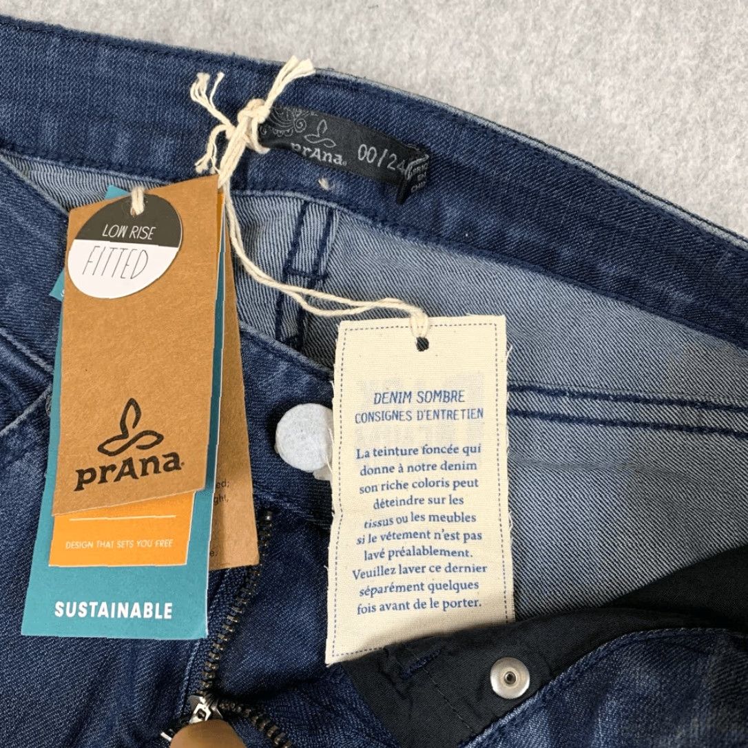 Prana VINTAGE Prana Jeans Women Skinny 00 / 24 NWT Low Rise Fitted Dark Wash Blue 24 Women Mens Girls? Size 42" / US 20 - 6 Thumbnail