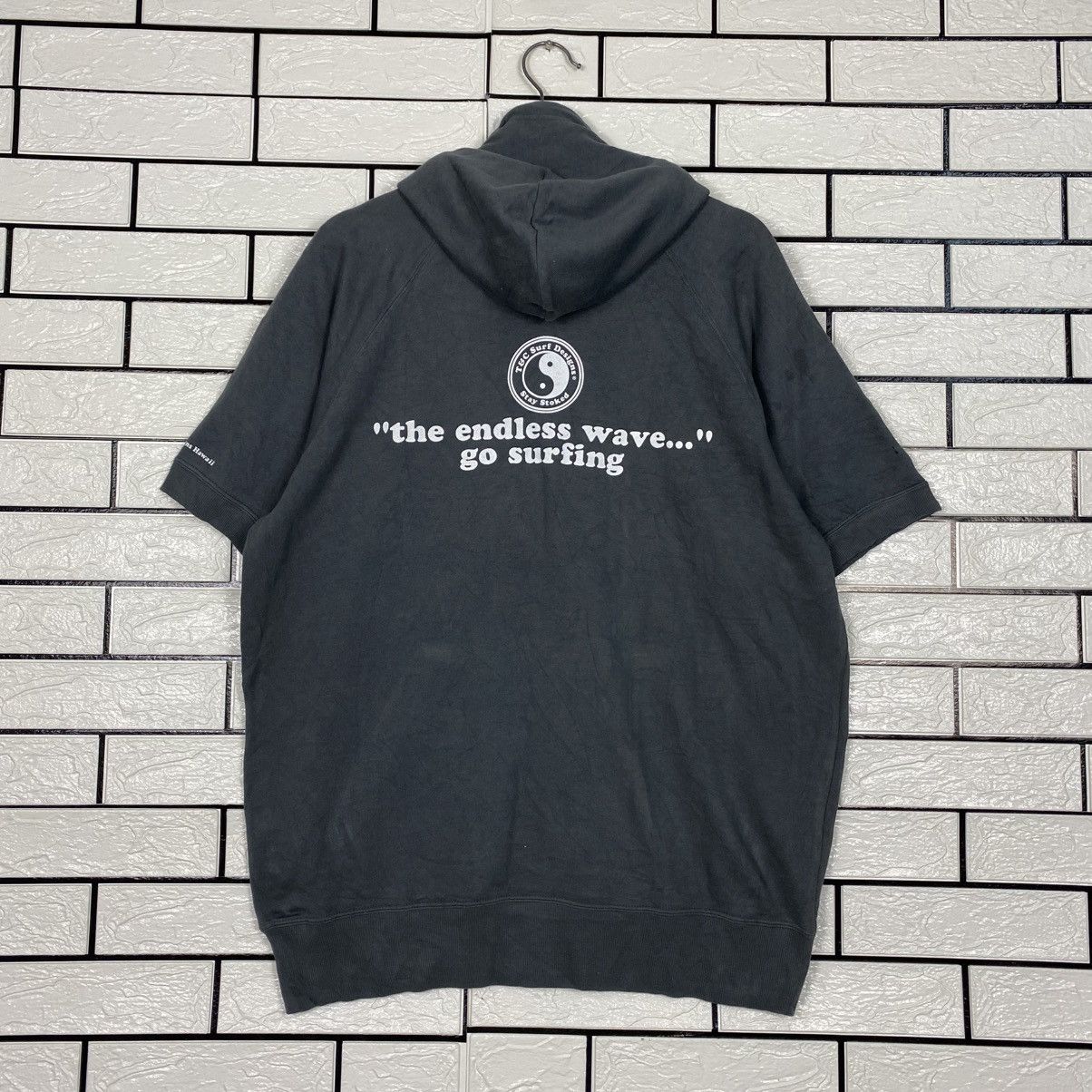 Japanese Brand 📌Vintage Hoodie Short Sleeve Piko Hawaii Big Logo Size US L / EU 52-54 / 3 - 9 Thumbnail