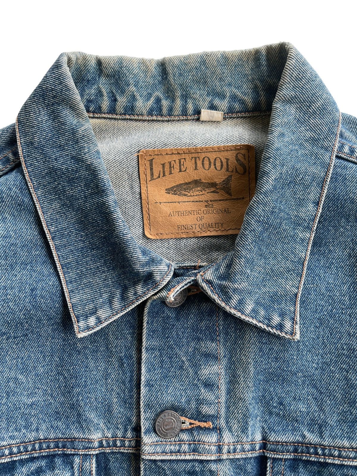 Japanese Brand Vintage Life Tools Trucker Denim Jacket Size US L / EU 52-54 / 3 - 11 Thumbnail