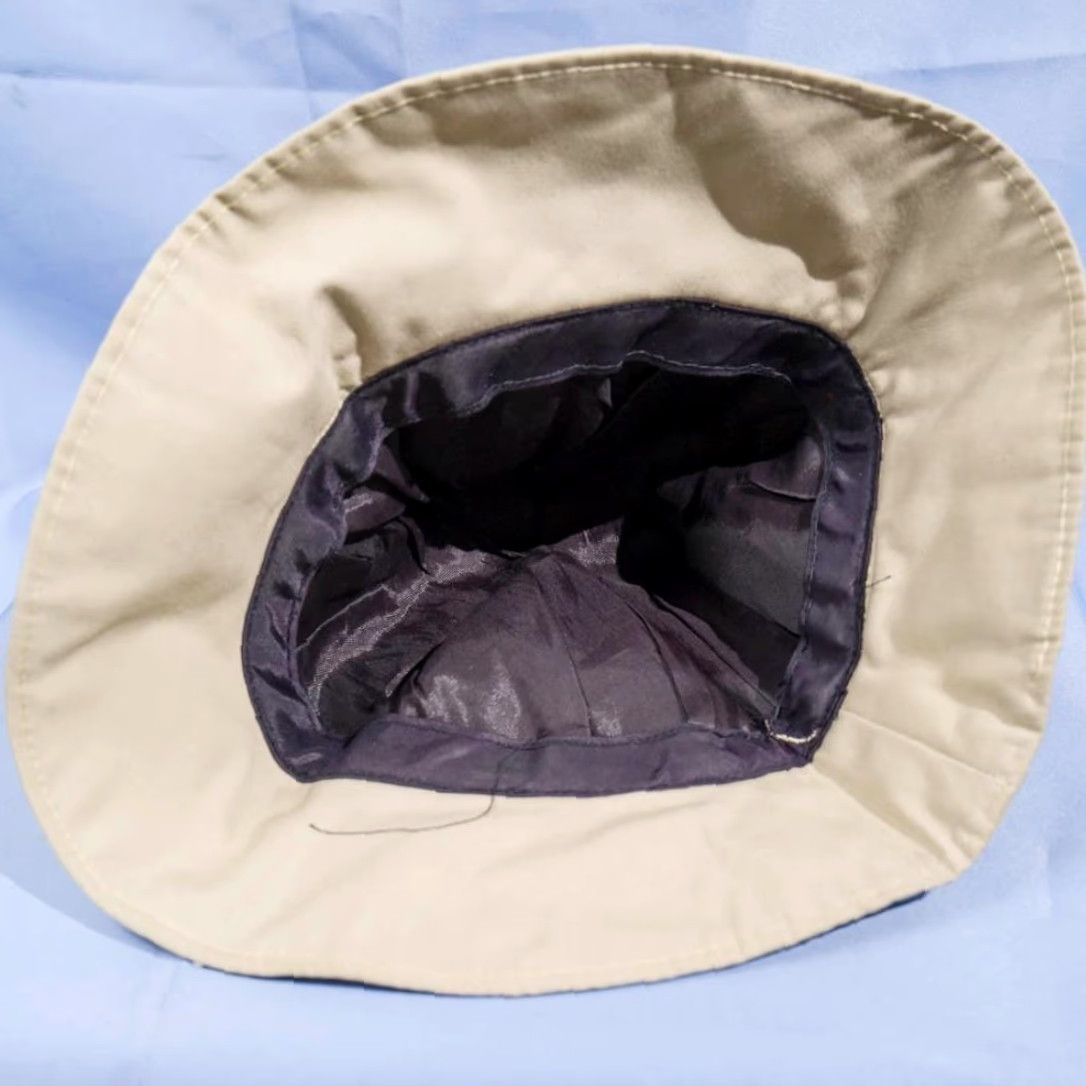 MadeMe VINTAGE Homemade Womens Rain Hat L Beige Rain Hat Womens L Beige Hat Size ONE SIZE - 2 Thumbnail