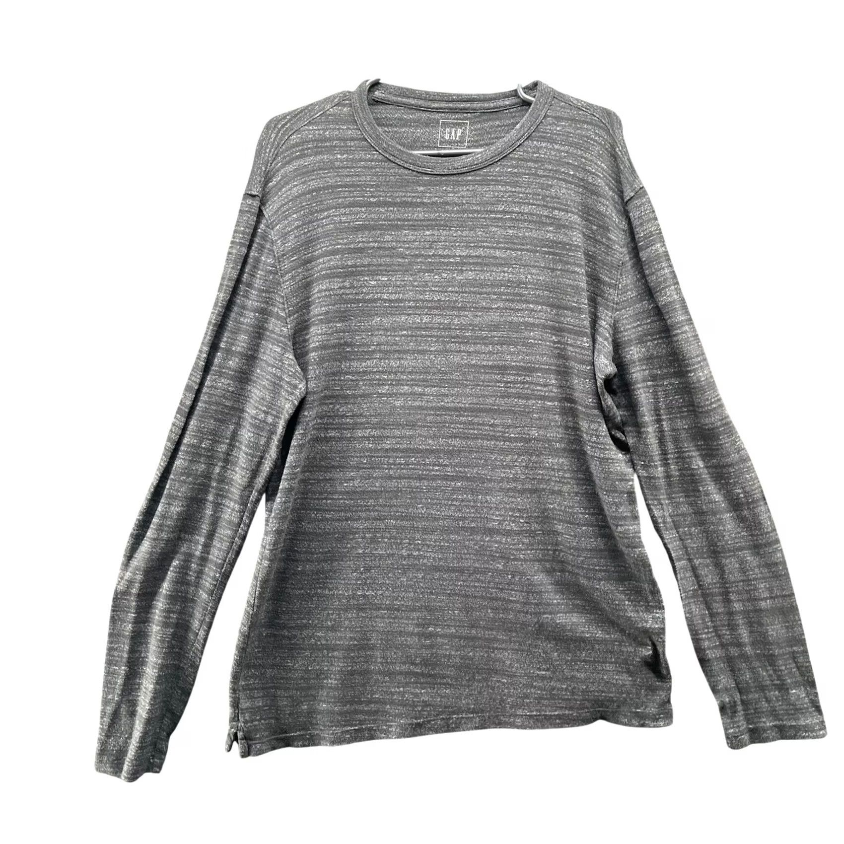 Gap Gap Soft Spun Crewneck Long Sleeve T-Shirt Mens LT Gray Thermal Heathered Size US L / EU 52-54 / 3 - 2 Thumbnail