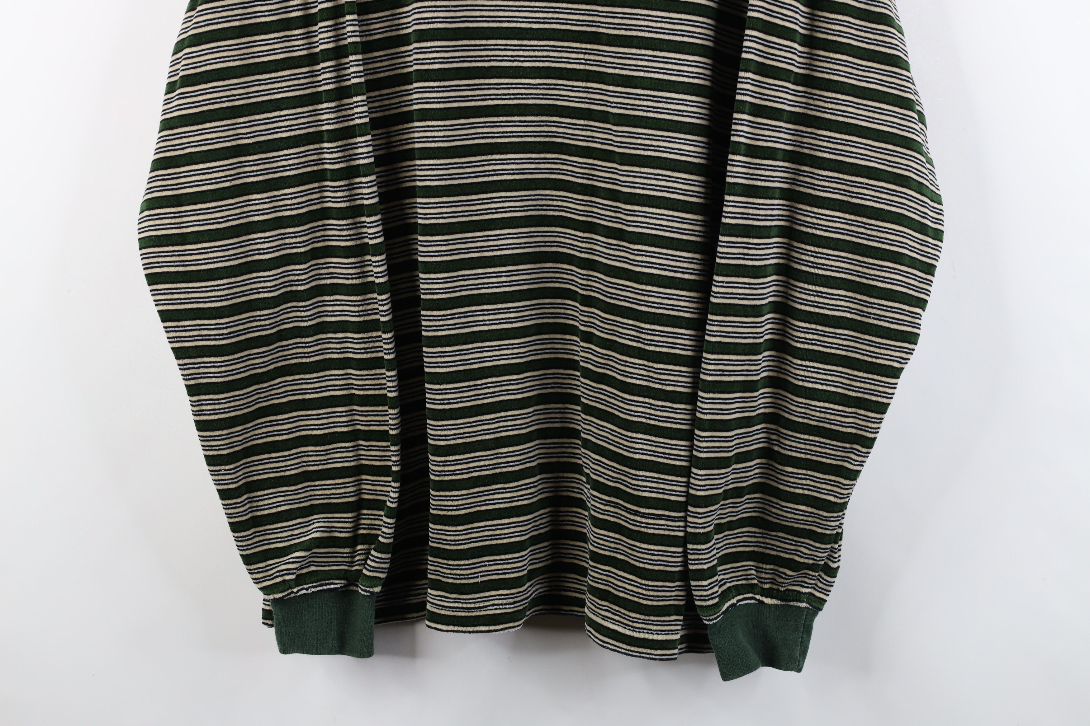 Vintage Vintage 90s Streetwear Velour Long Sleeve Rugby Polo Green Size US XL / EU 56 / 4 - 3 Thumbnail