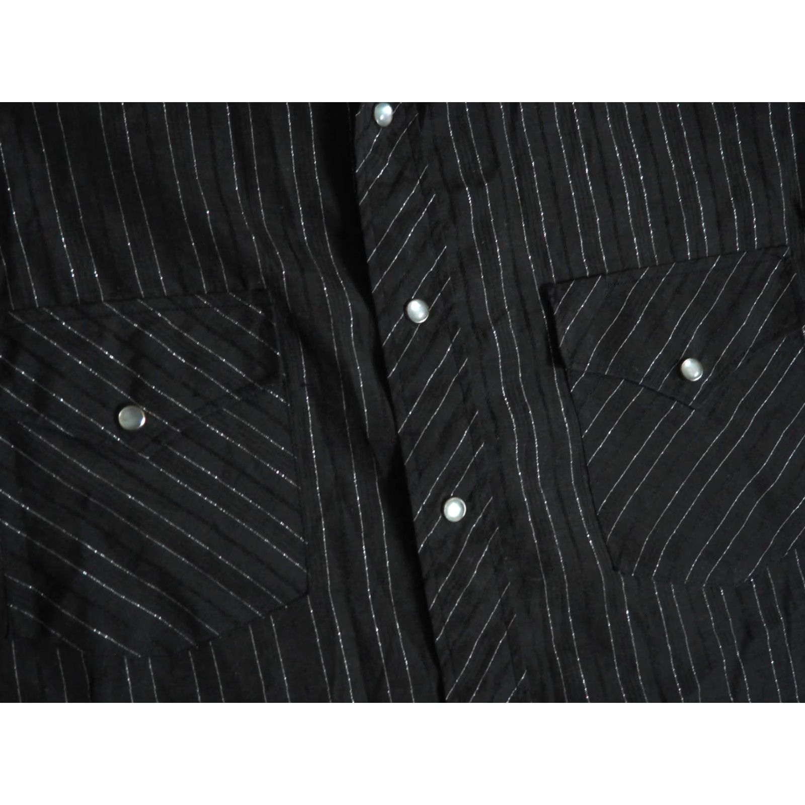 Vintage VTG 90s White Horse Black Silver Foil Western Cowboy Pearl Snap Shirt Mens L Size US L / EU 52-54 / 3 - 6 Thumbnail