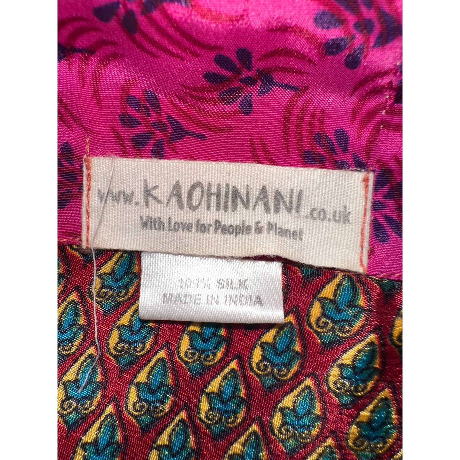 Other KAOHINANI RECYCLED SILK PATCHWORK JACKET SMOCK SUSTAINABLE Size ONE SIZE - 3 Thumbnail