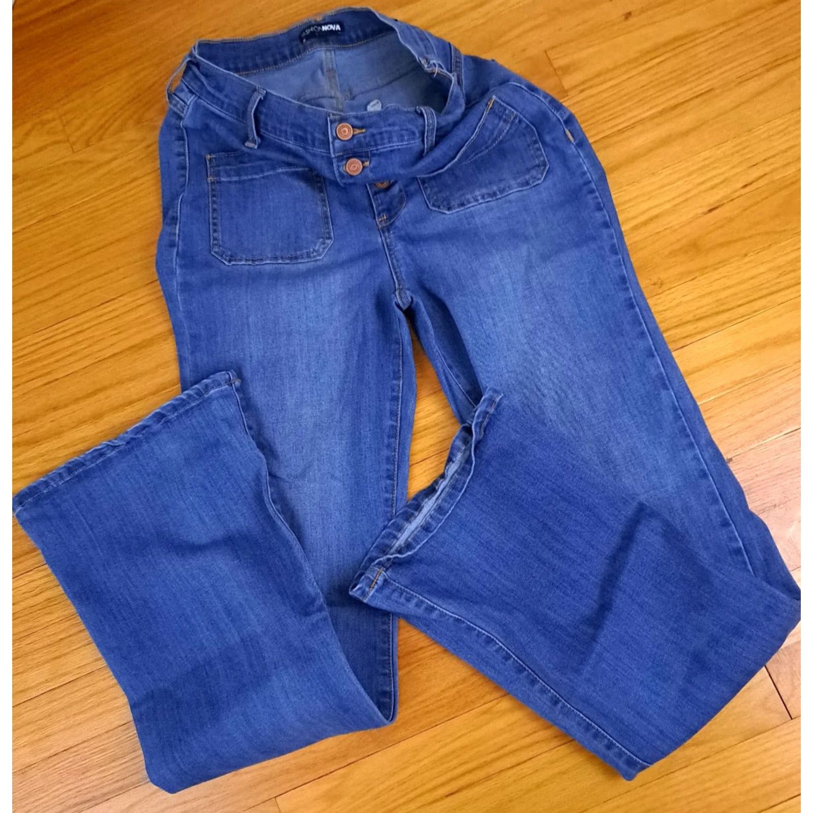 Fashion Nova Fashion Nova Metal Button Fly Women Jeans Size 11/30 Blue Denim Medium Size 32" / US 10 / IT 46 - 4 Thumbnail