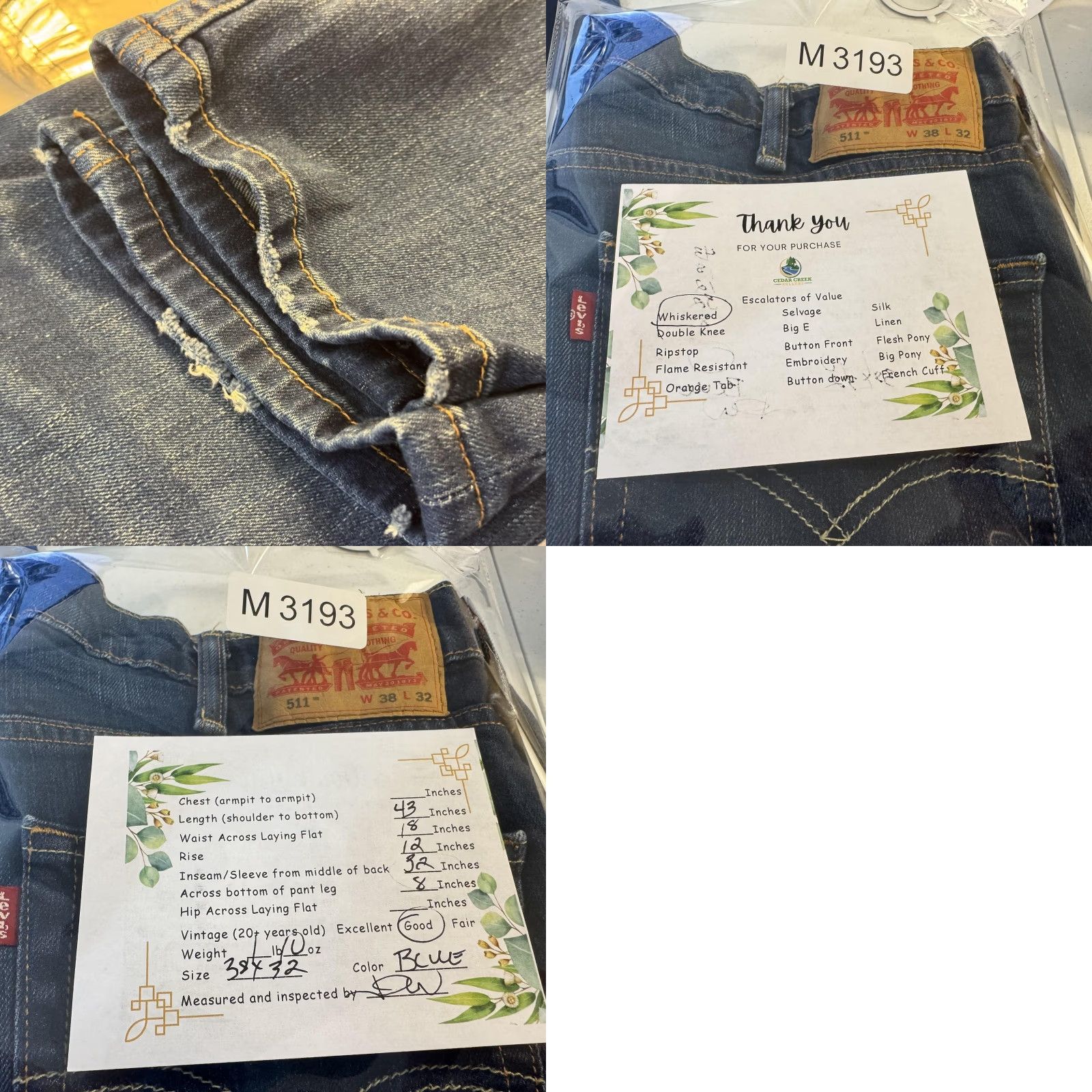 Levi's Levi's 511 Jeans Slim Taper Regular 38x32 Blue Medium Wash Denim Size US 38 / EU 54 - 9 Thumbnail