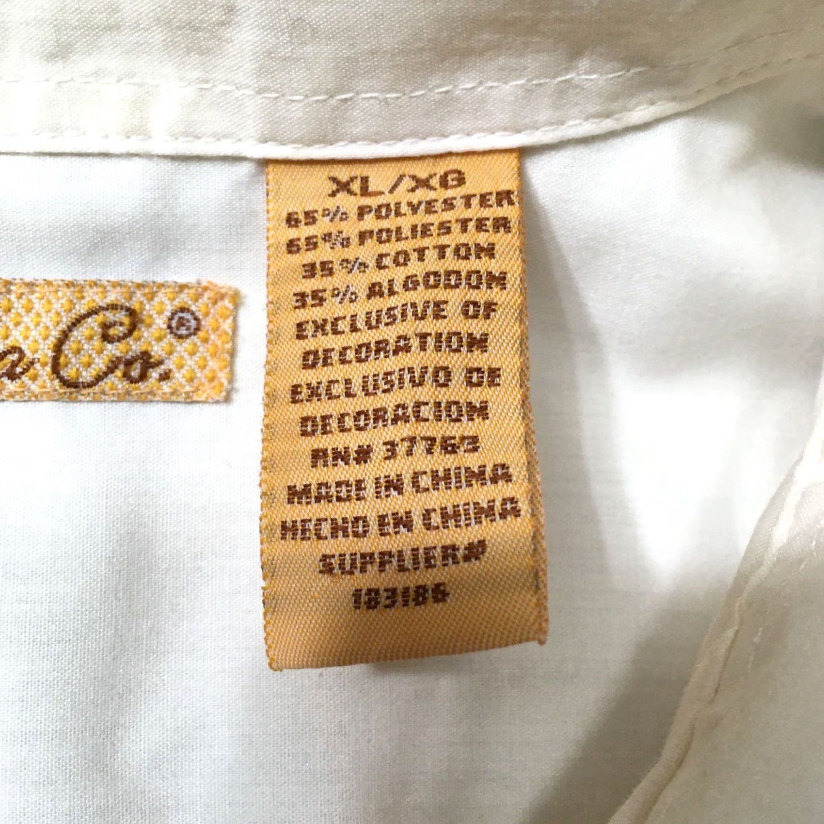 CO VINTAGE THE HAVANERA Co XL Button Down Short Sleeve Shirt CREAM BEIGE POCKETS Mens Size US XL / EU 56 / 4 - 3 Thumbnail