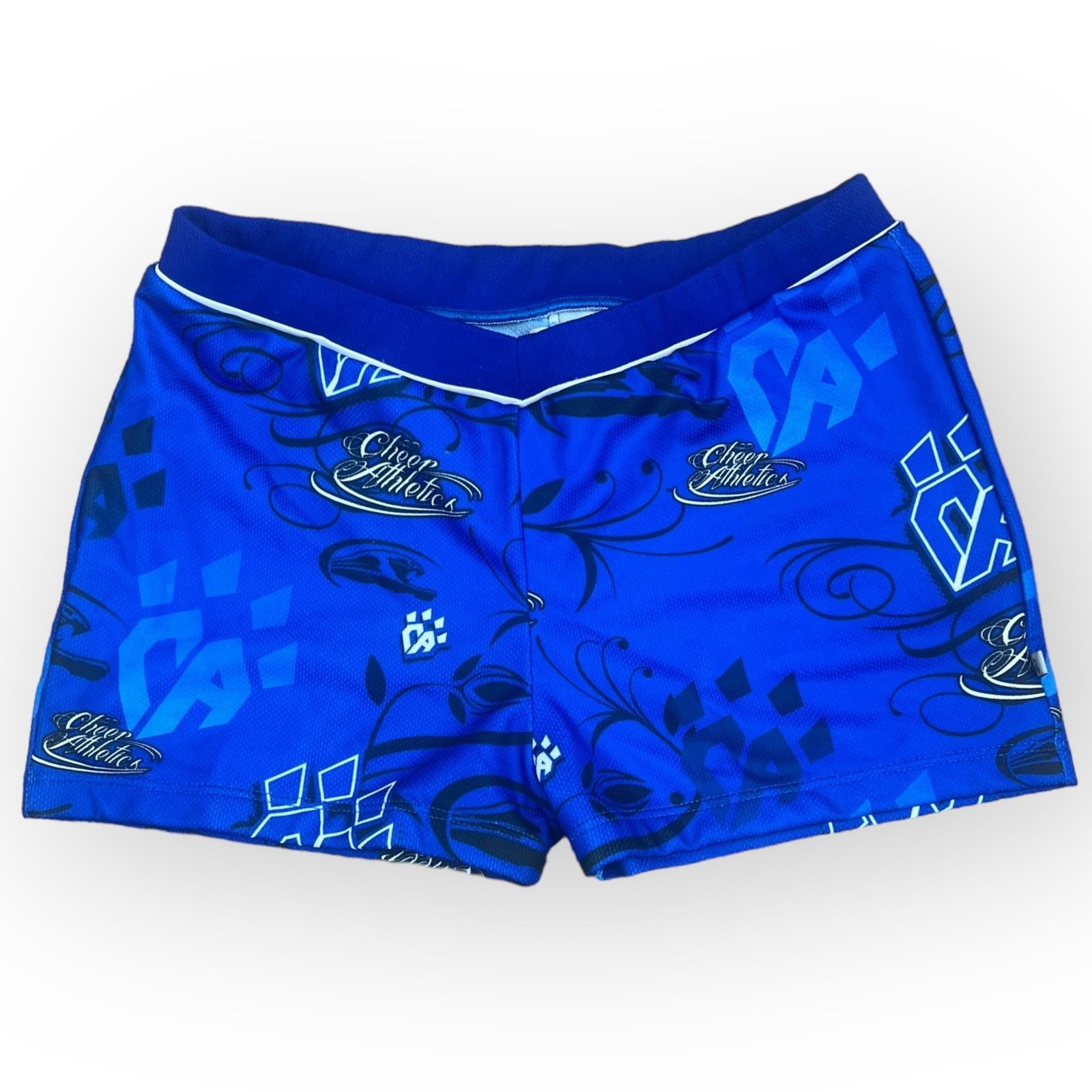 Vintage Cheer Athletics Practice Short - Blue Hot Pants with Logos Size 28" / US 6 / IT 42 - 1 Thumbnail