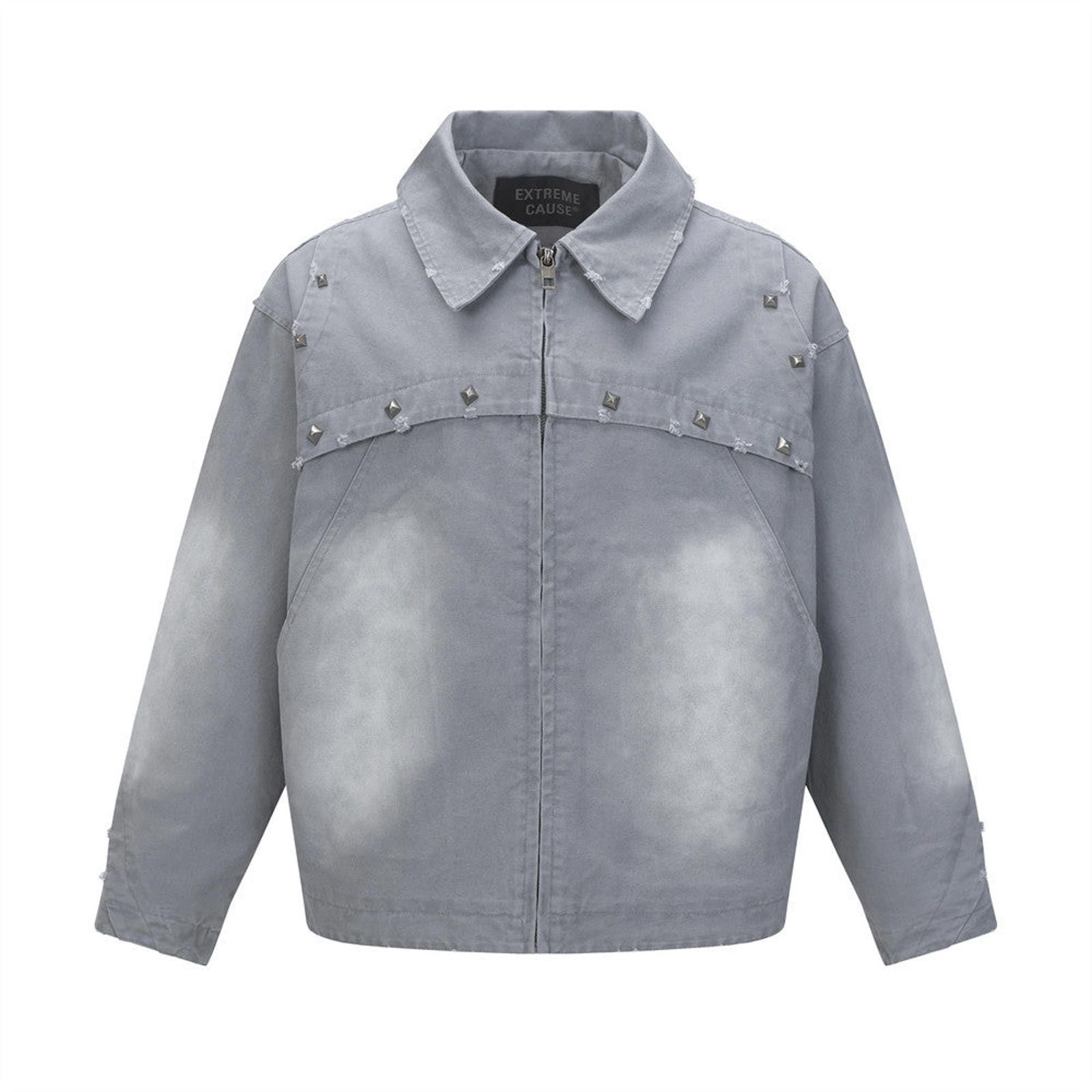 Designer Blue Utility Denim Jacket with Stud Detailing Size US M / EU 48-50 / 2 - 1 Thumbnail